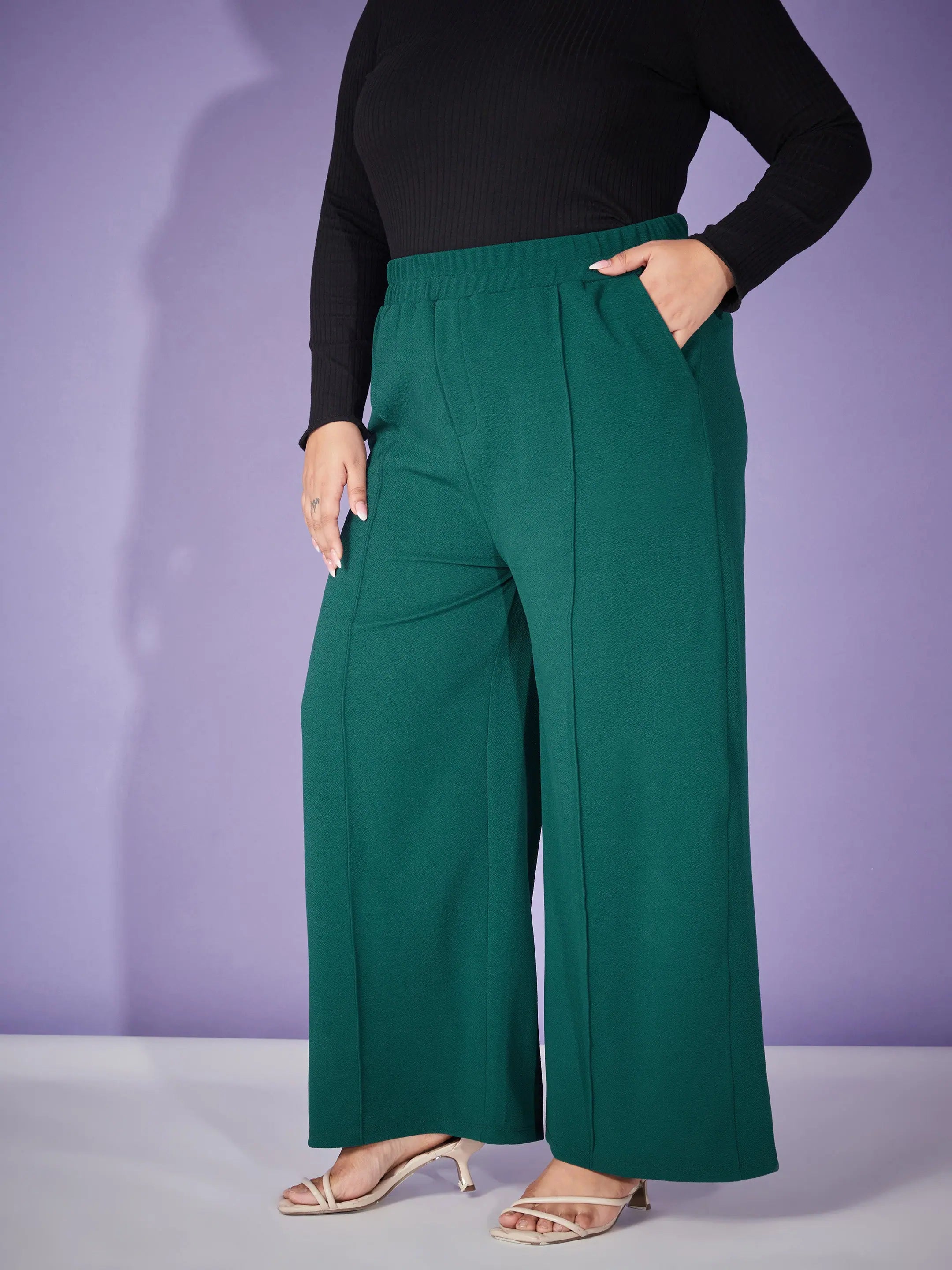 Emerald Elasticated Pants - Women's Western Wear Outfits