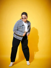 Women Solid Standard Grey Collared Neck Full Sleeve Jacket