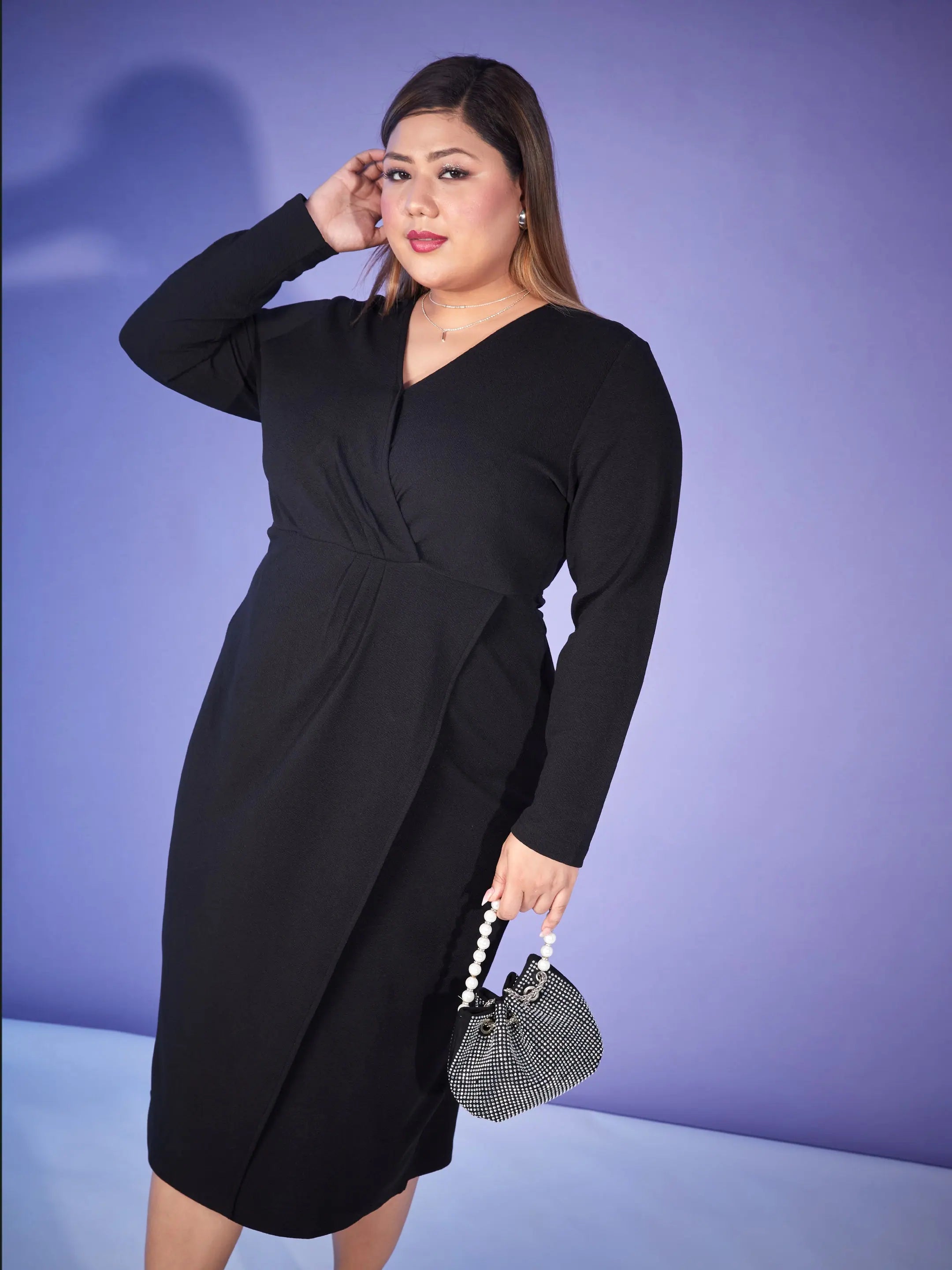 Black Bodycon Midi Dress | Women's Party Wear Lehenga Alternative Black Bodycon Midi Dress | Women's Party Wear Lehenga Alternative
