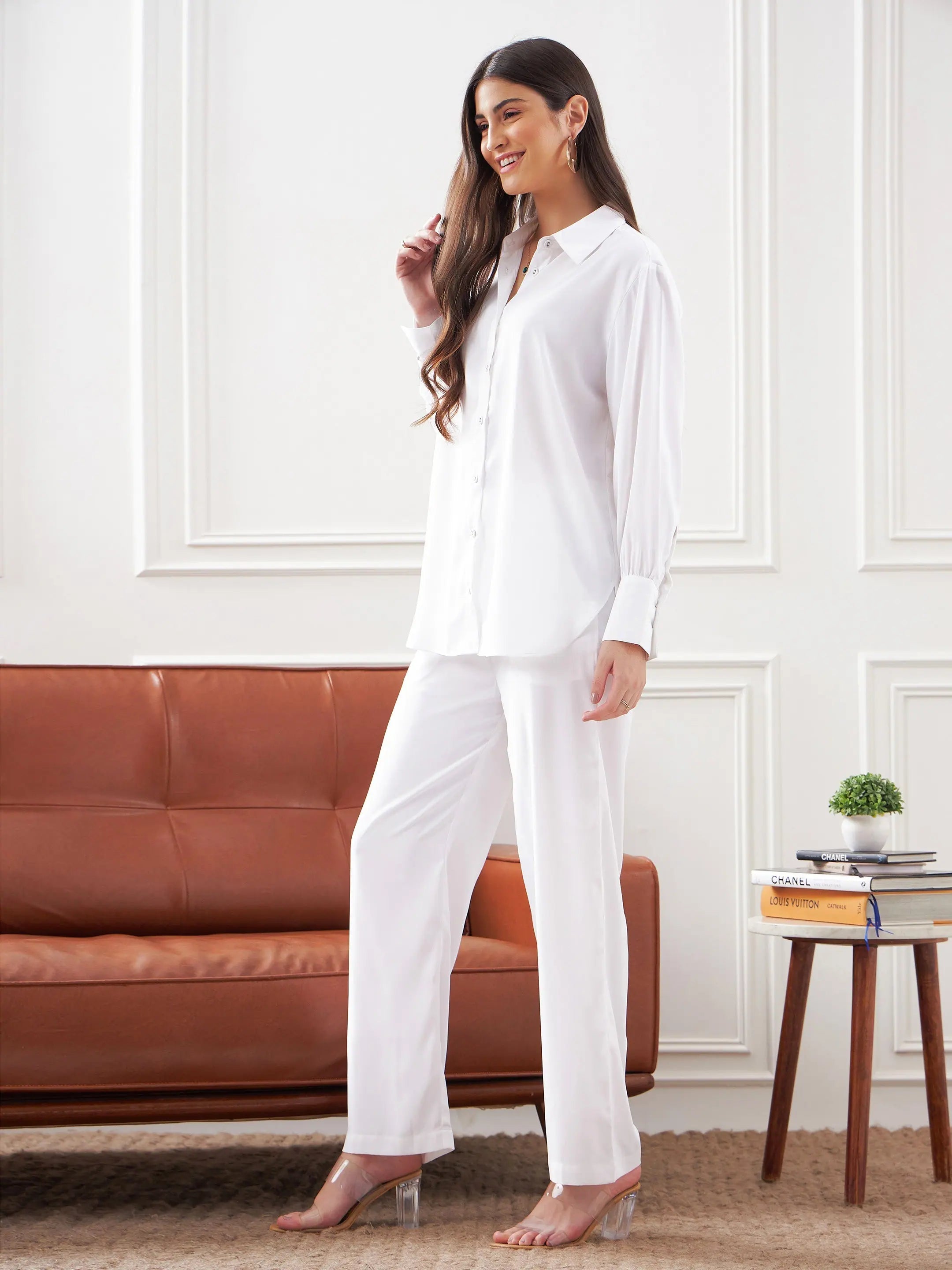 White Satin Women's Lounge Set | Luxurious Comfort