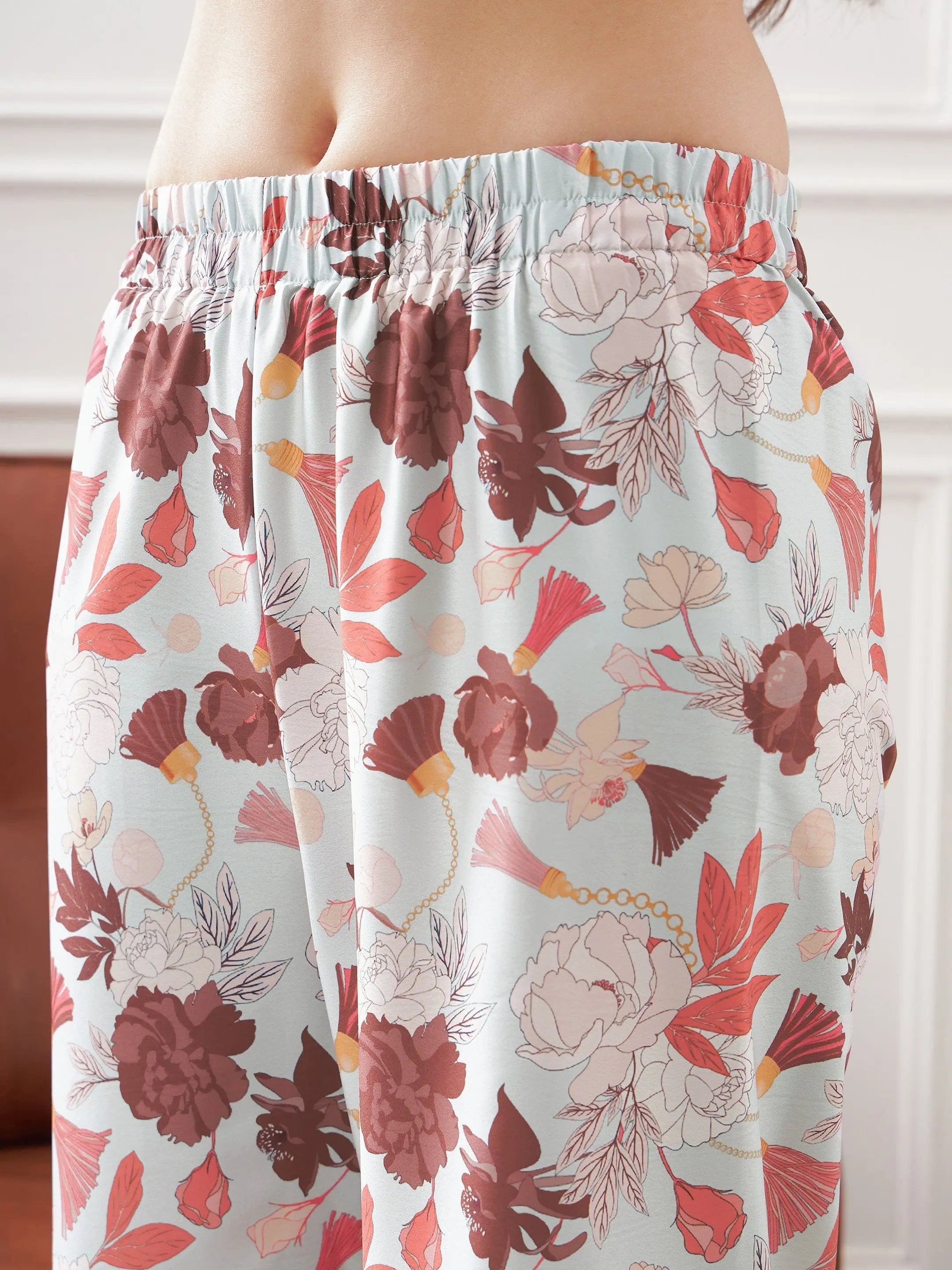 Tropical Notch Collar Shirt & Lounge Pants | Women's Lehenga