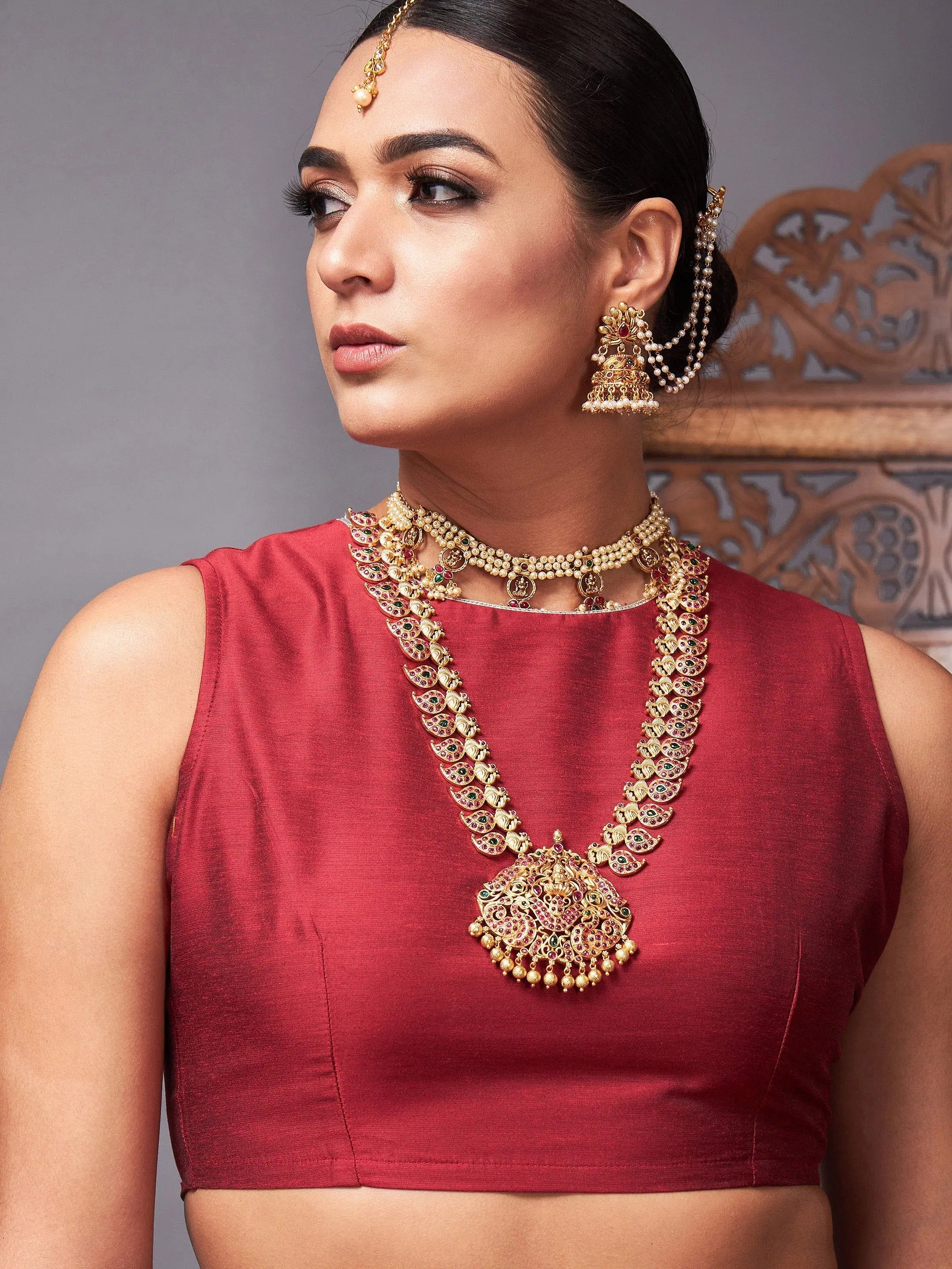 Maroon Crop Top & Anarkali Skirt | Women's Lehenga Choli