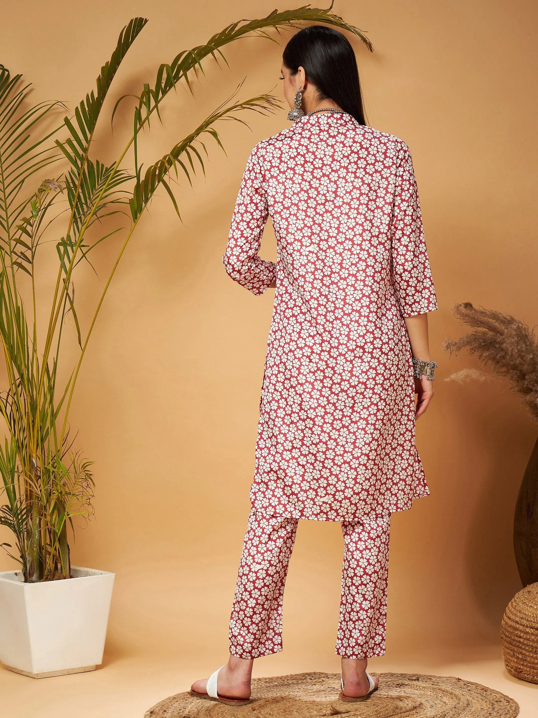 White Floral Kurta With Pants | Women's Designer Kurta Sets