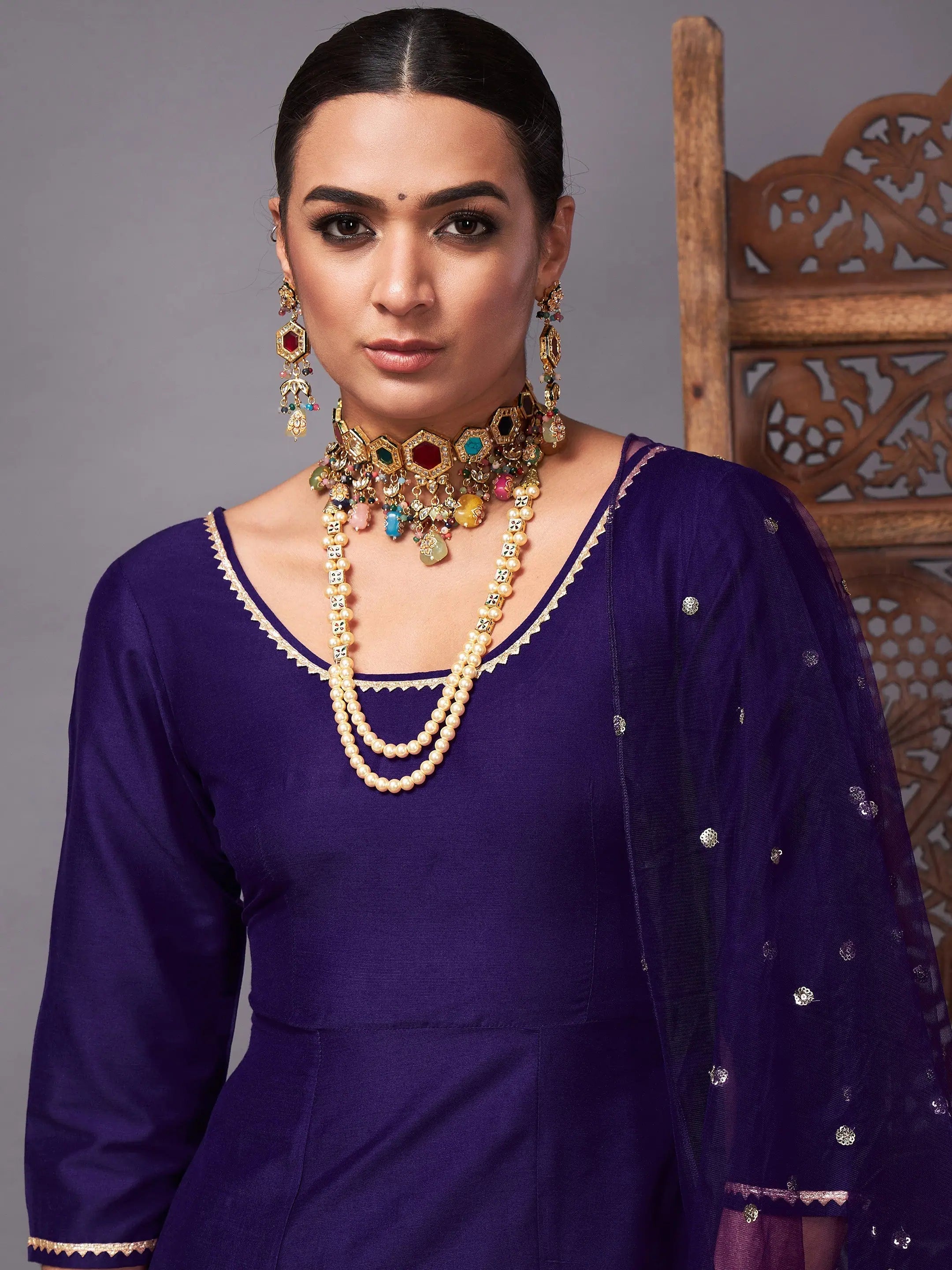 Purple Kurta Set with Dupatta | Women's Indian Kurta Sets