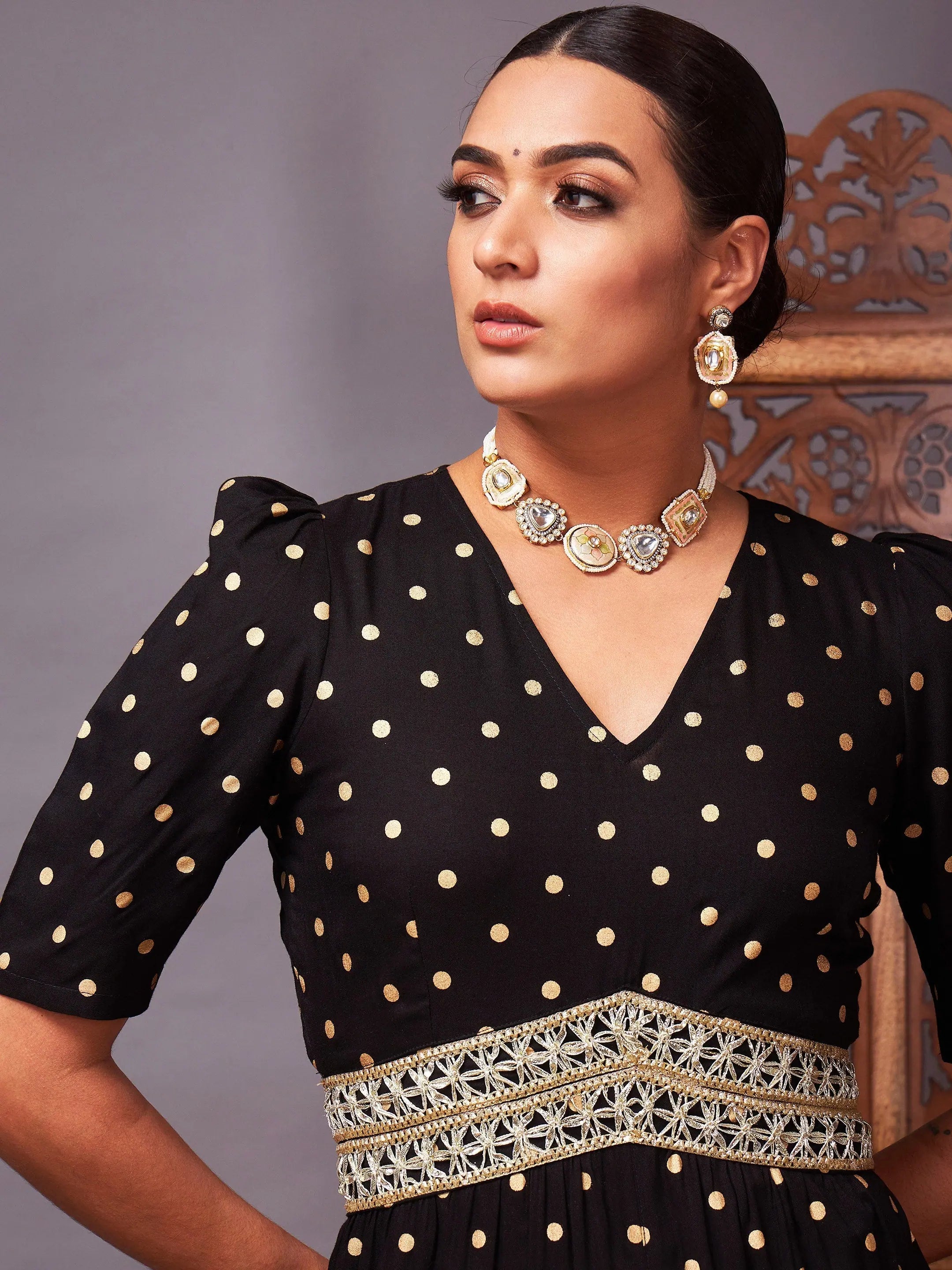 Black Printed Jumpsuit | Women's Maxi Length Jumpsuit & Sets