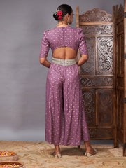 Women Printed Standard Purple Jumpsuits & Sets