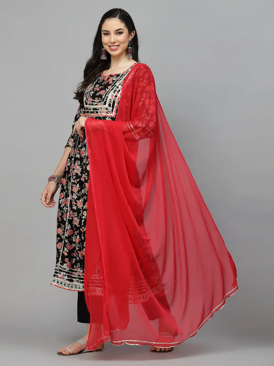 Floral Anarkali Kurta Set with Dupatta | Women's Designer Kurta