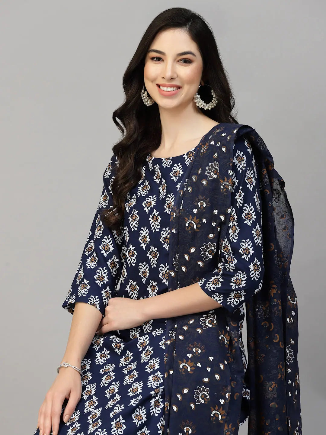 Printed Rayon Kurta Set with Dupatta | Indian Kurta Sets Collection