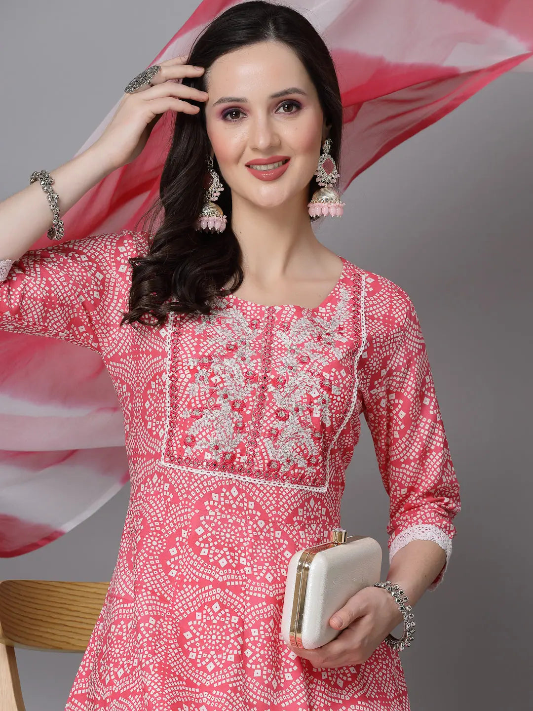 Bandhej Anarkali Kurta Set | Women's Designer Kurta Sets