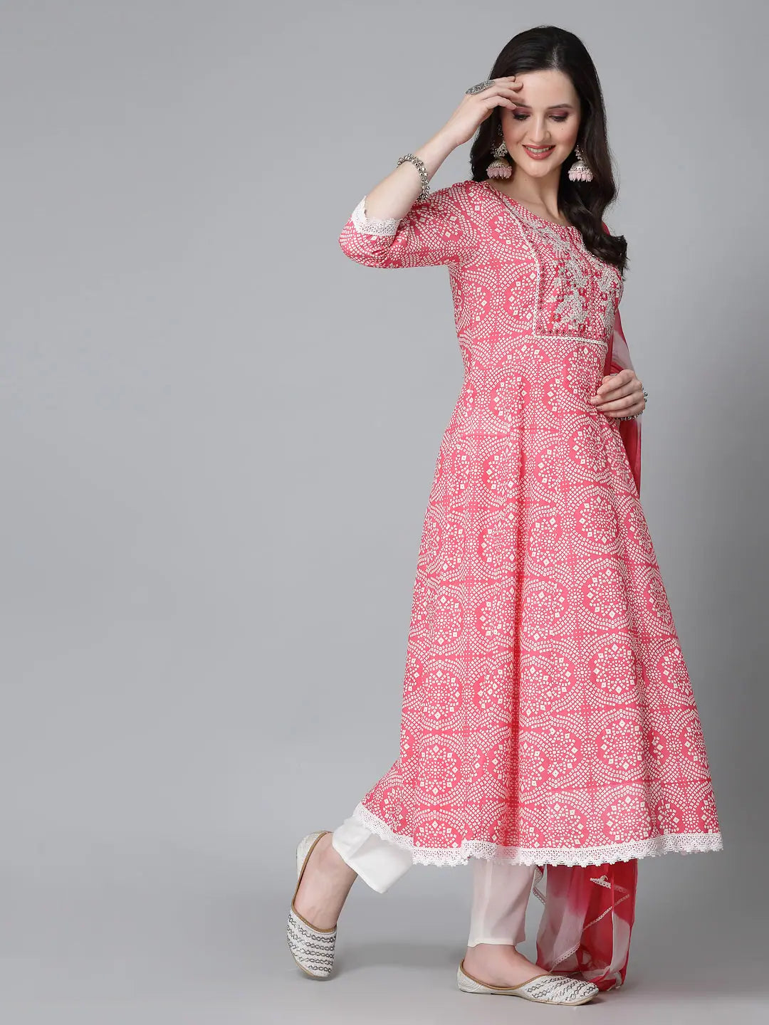 Bandhej Anarkali Kurta Set | Women's Designer Kurta Sets