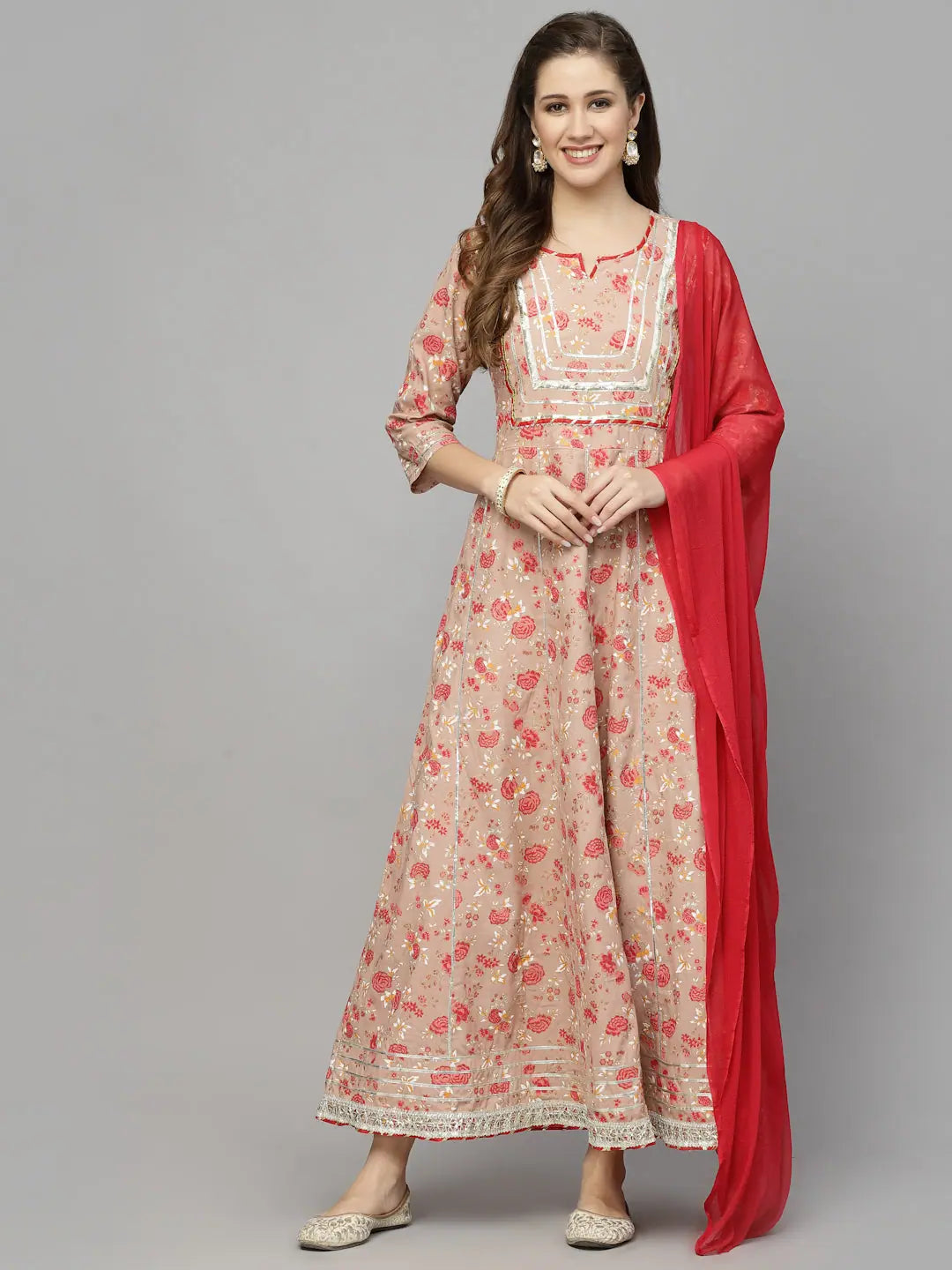 Floral Anarkali Kurta with Dupatta | Indian Kurta for Women