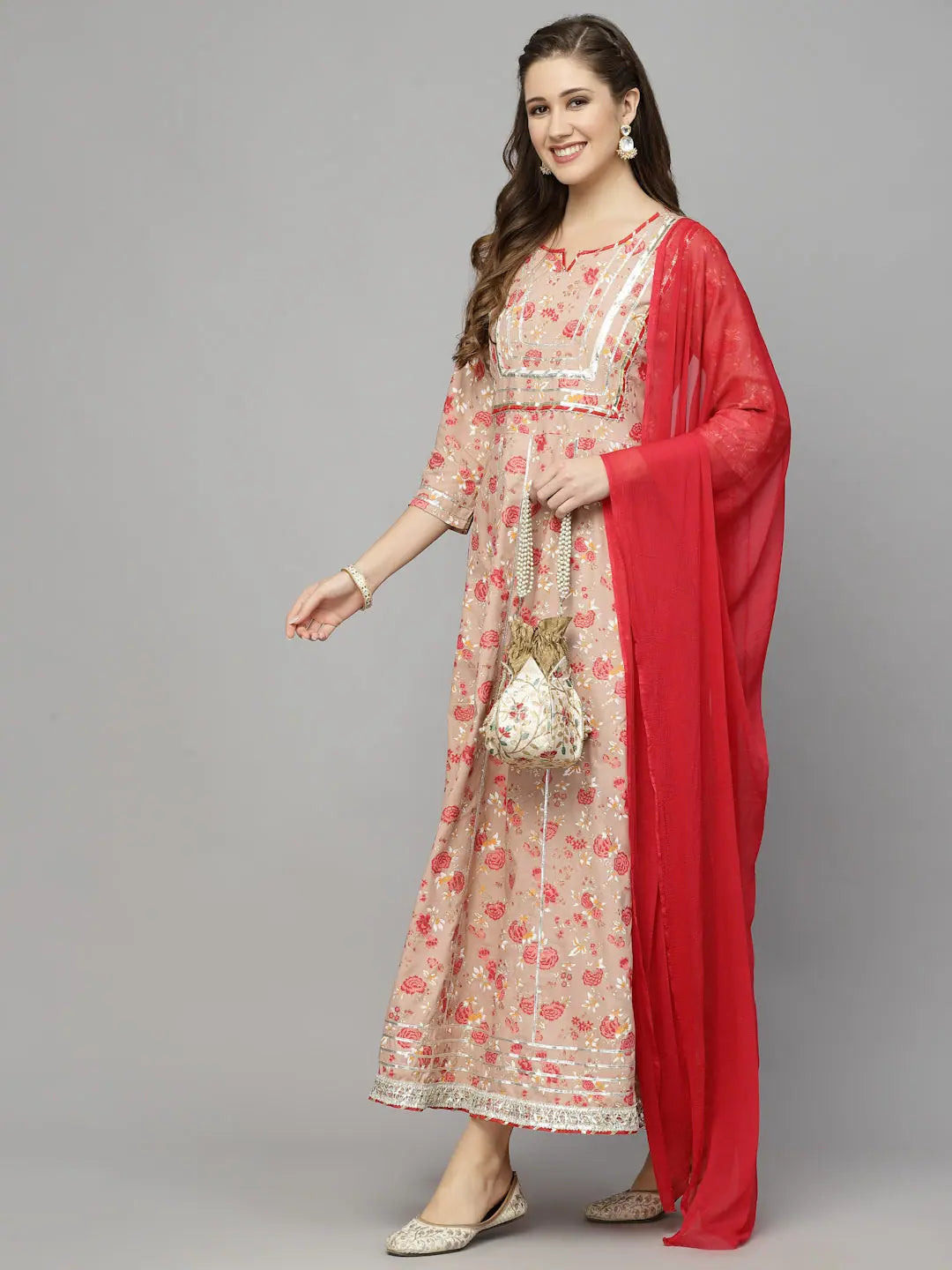 Floral Anarkali Kurta with Dupatta | Indian Kurta for Women