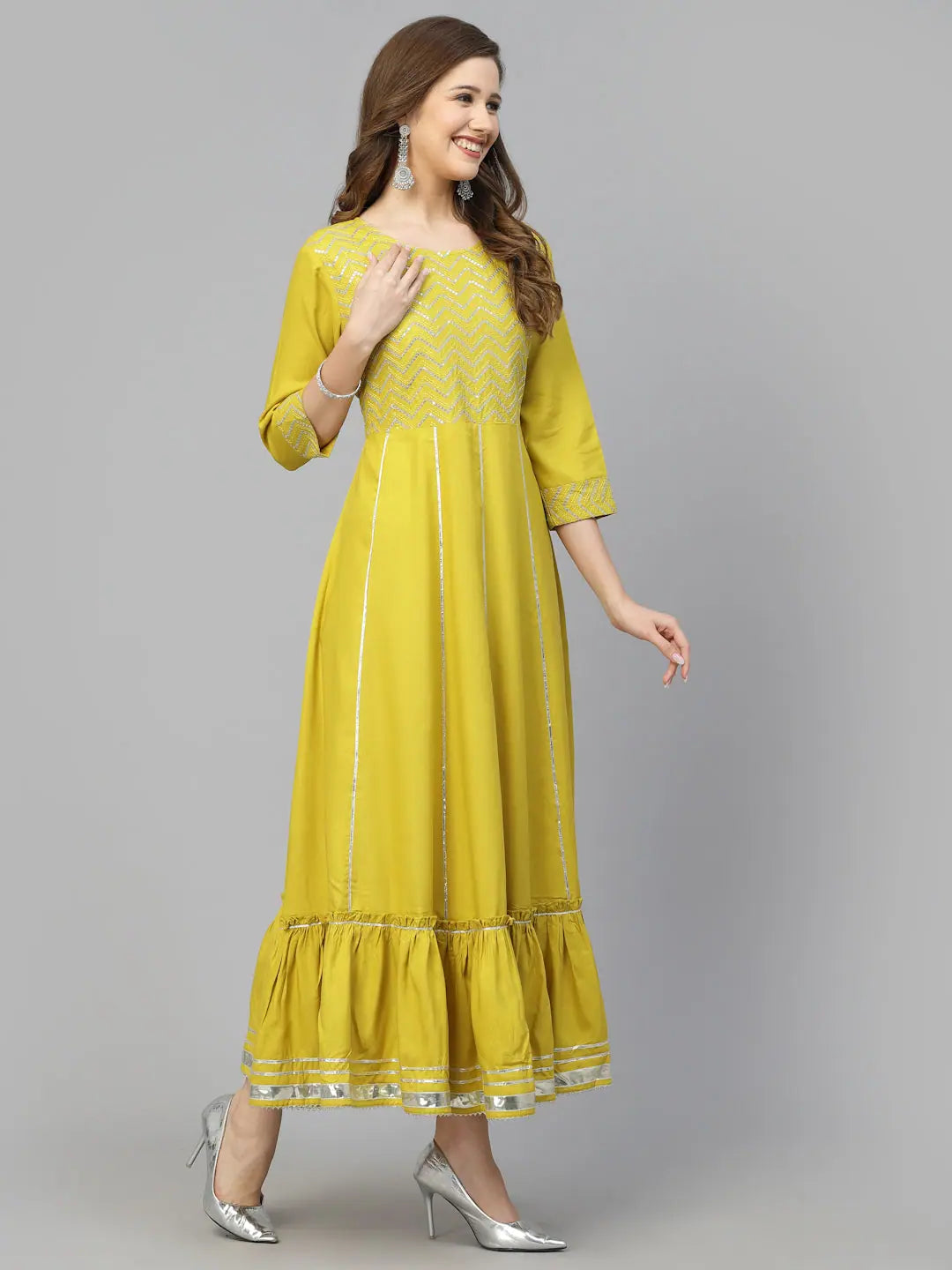Embroidered Anarkali Kurta - Solid Rayon Kurti for Women Online