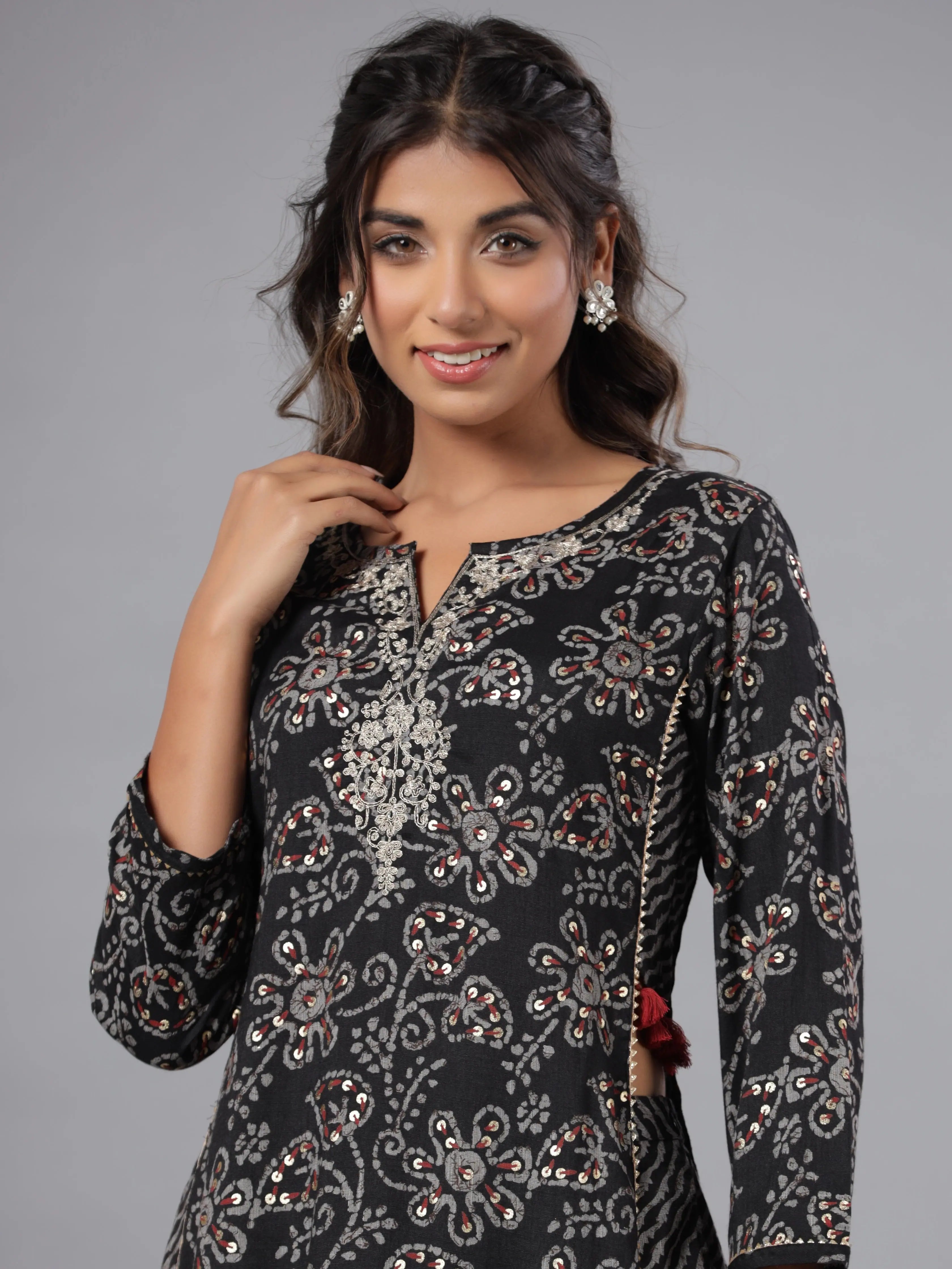 Black Embroidered Kurta Set - Stylish Indian Kurtas for Women