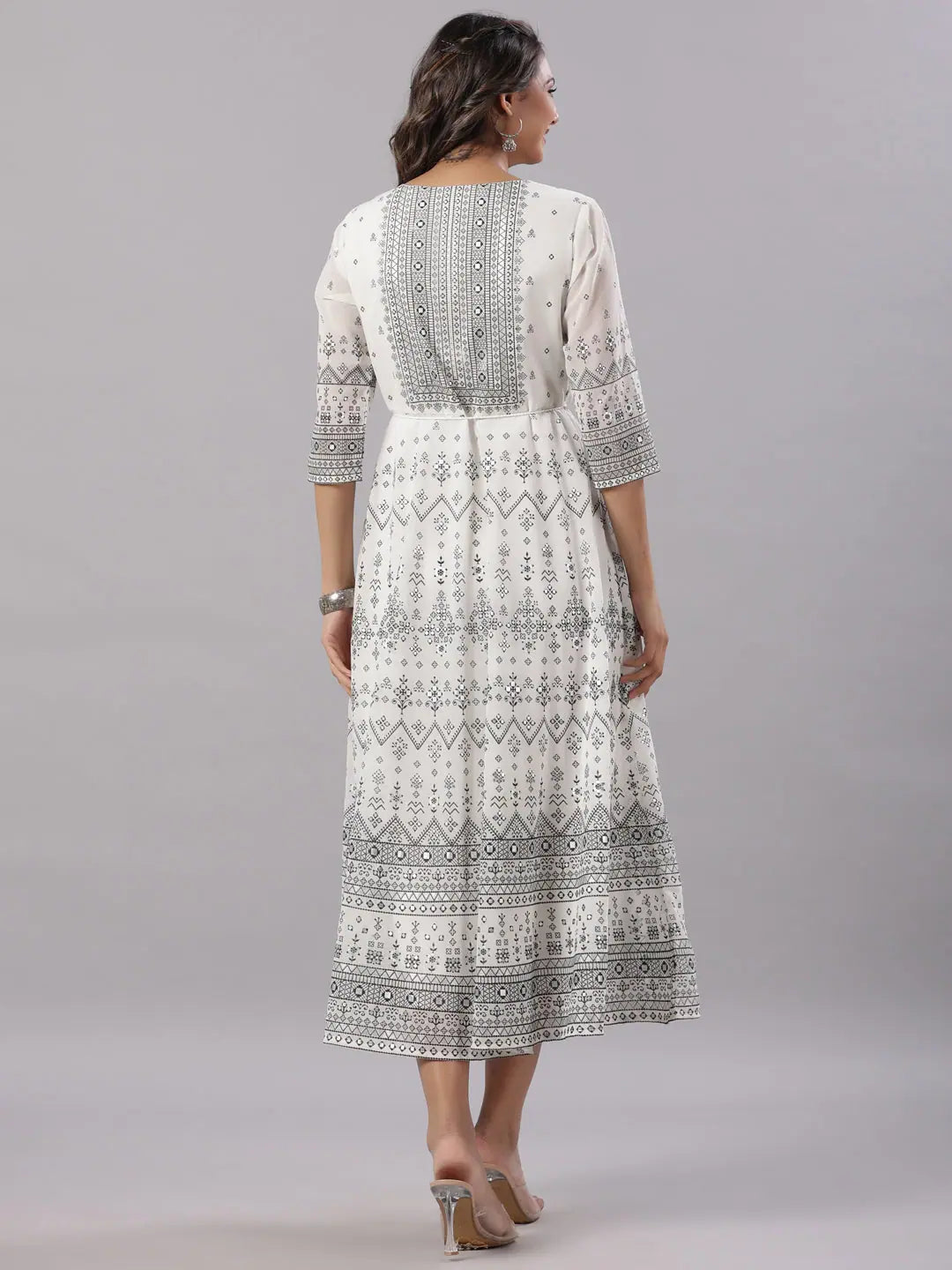 Off-White Flared Maxi Dress | Women's Indian Dresses Online