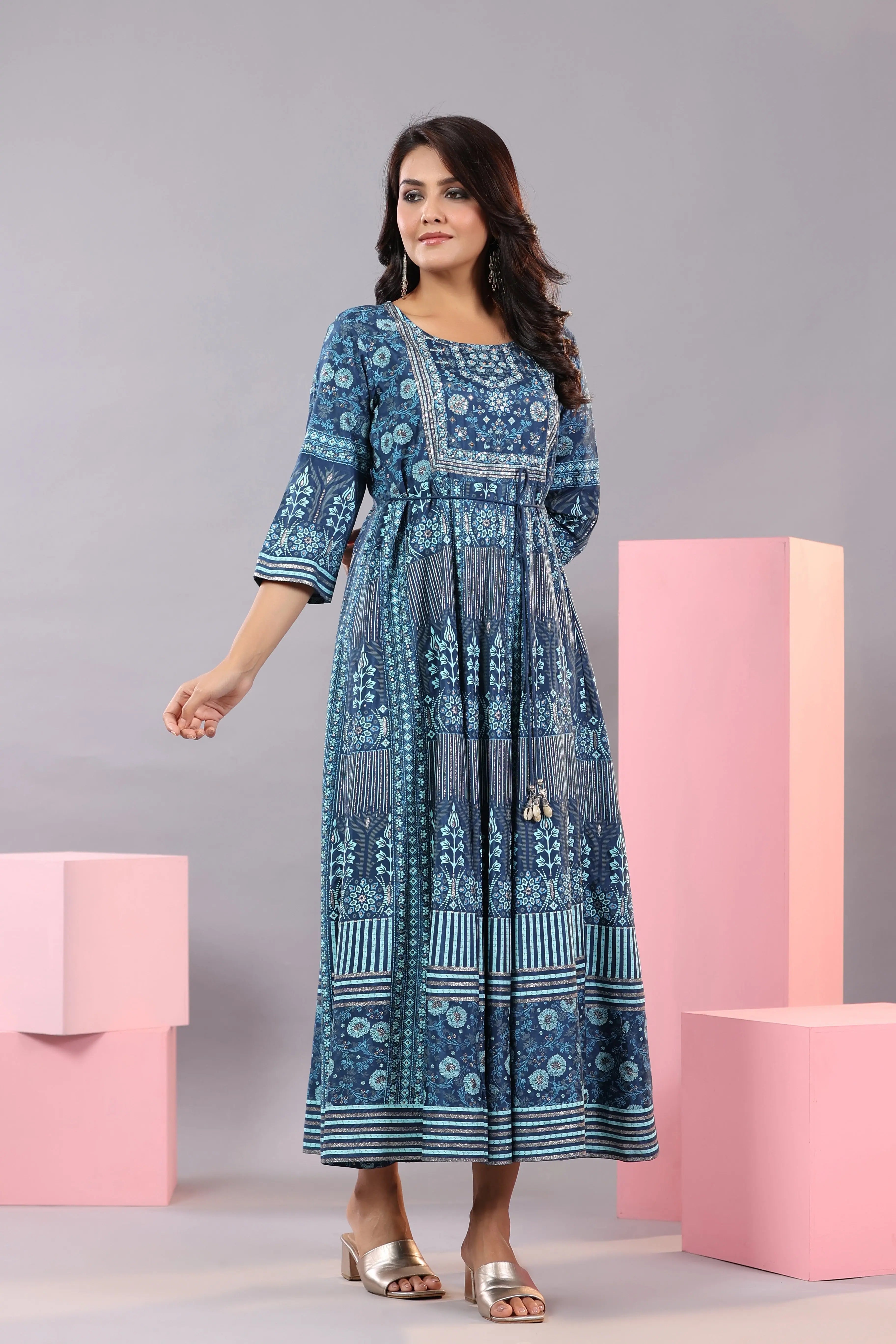 bohemian maxi dress online india Buy Bohemian Bloom Cotton Dress Online in India