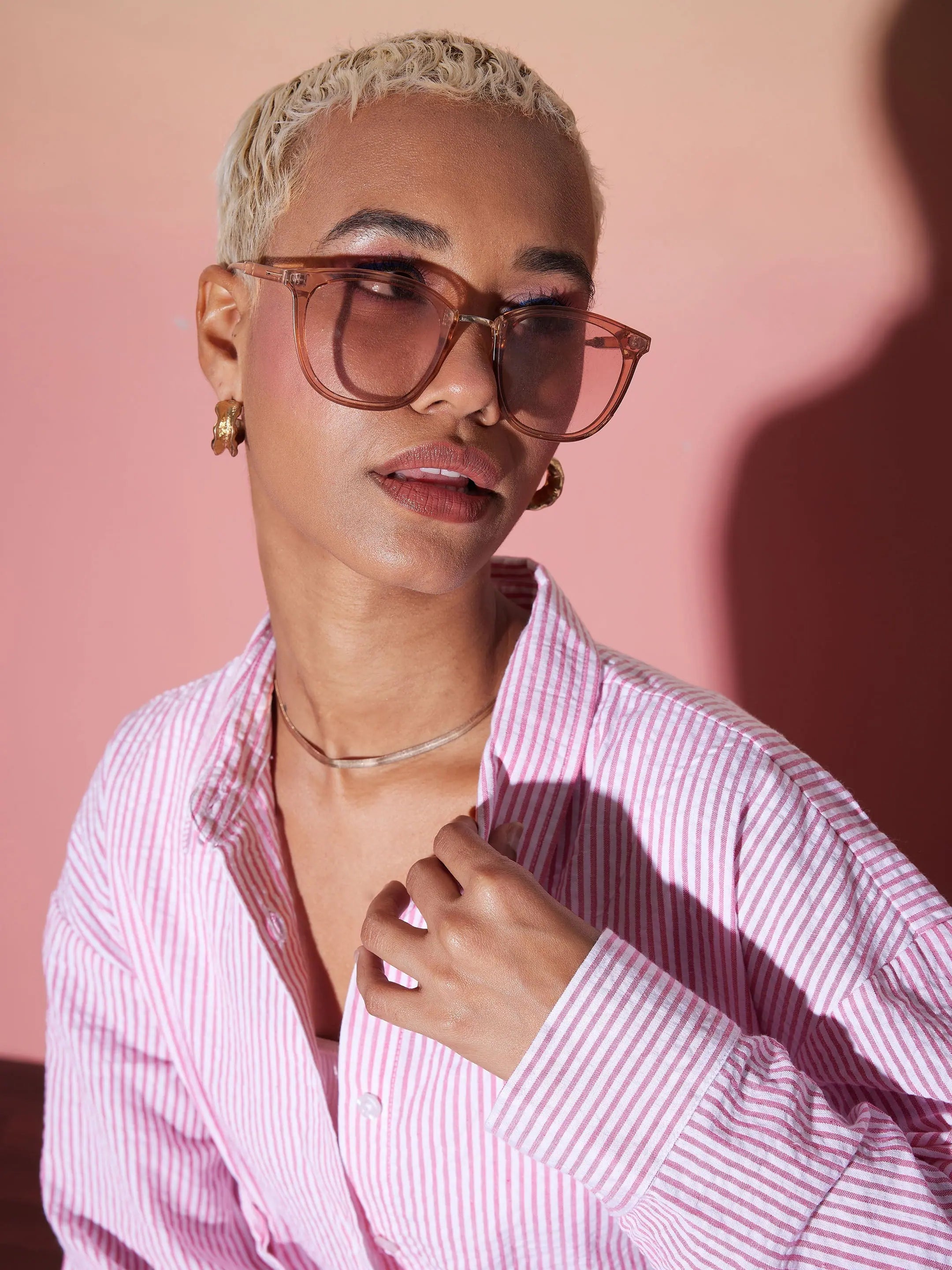 Pink Striped Seersucker Lounge Set | Women's Comfort Style