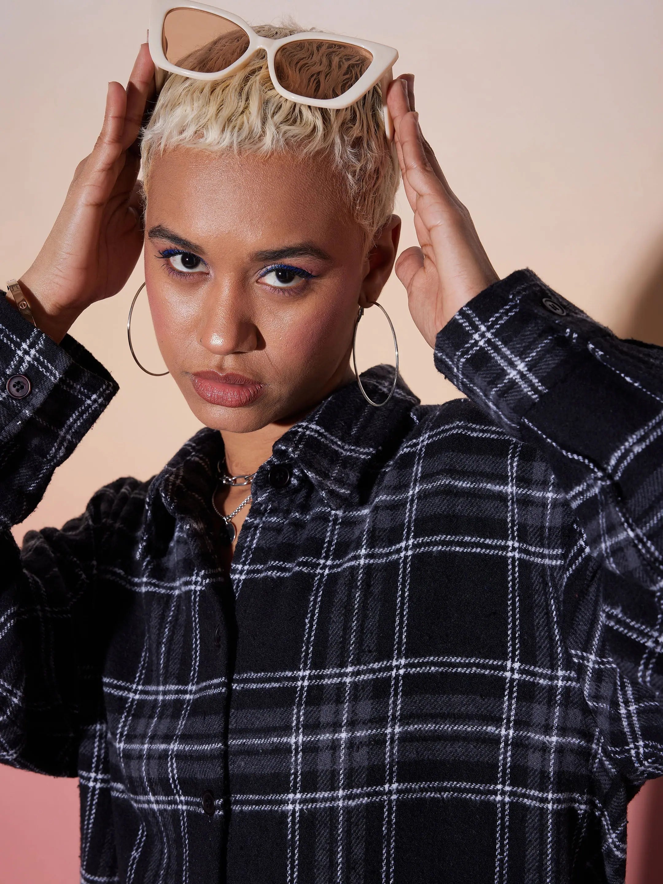 Black Check Shirt & Lounge Pants | Women's Designer Lehenga