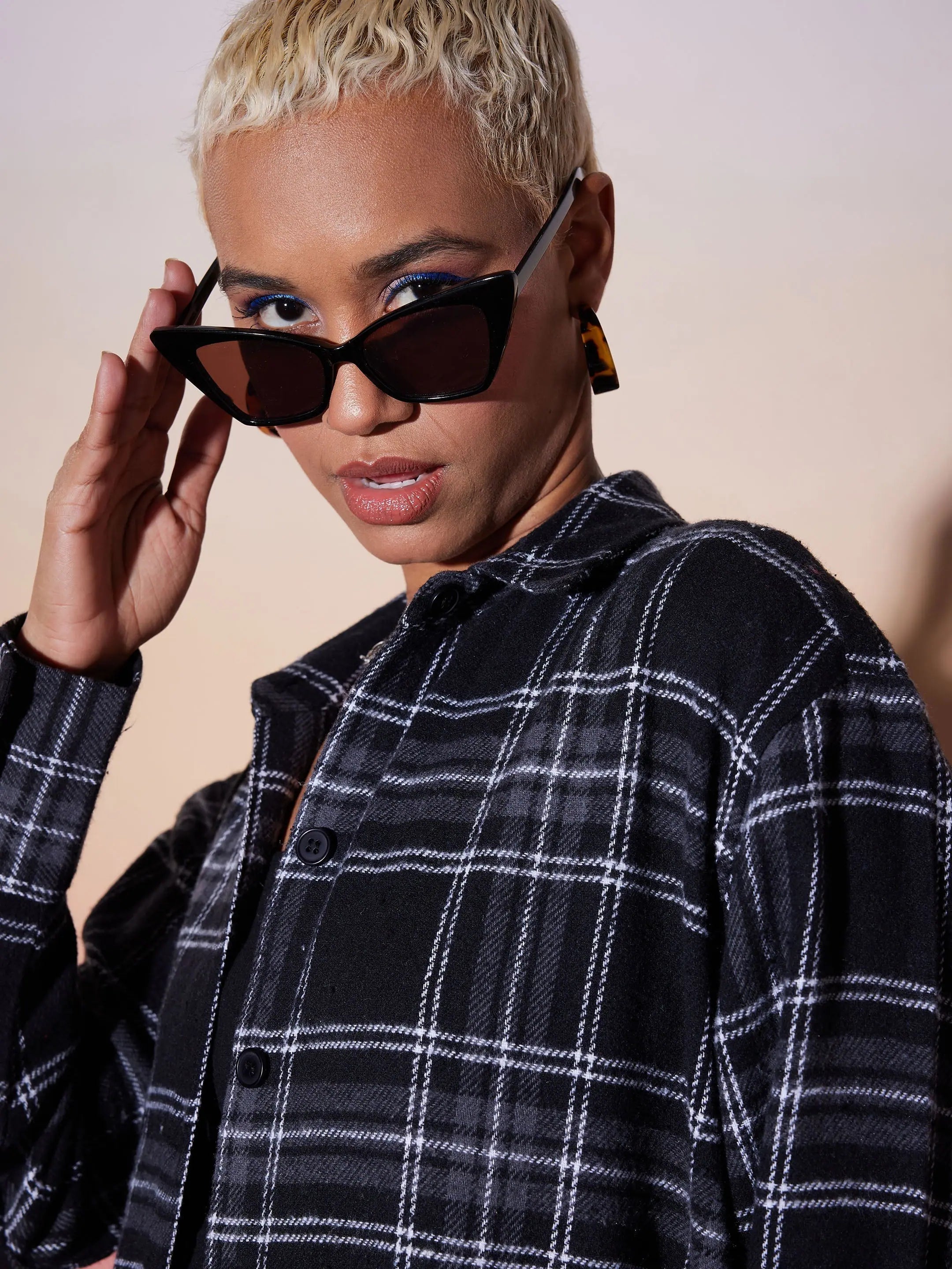 Black & White Check Lounge Shirt Dress | Women's Western Wear