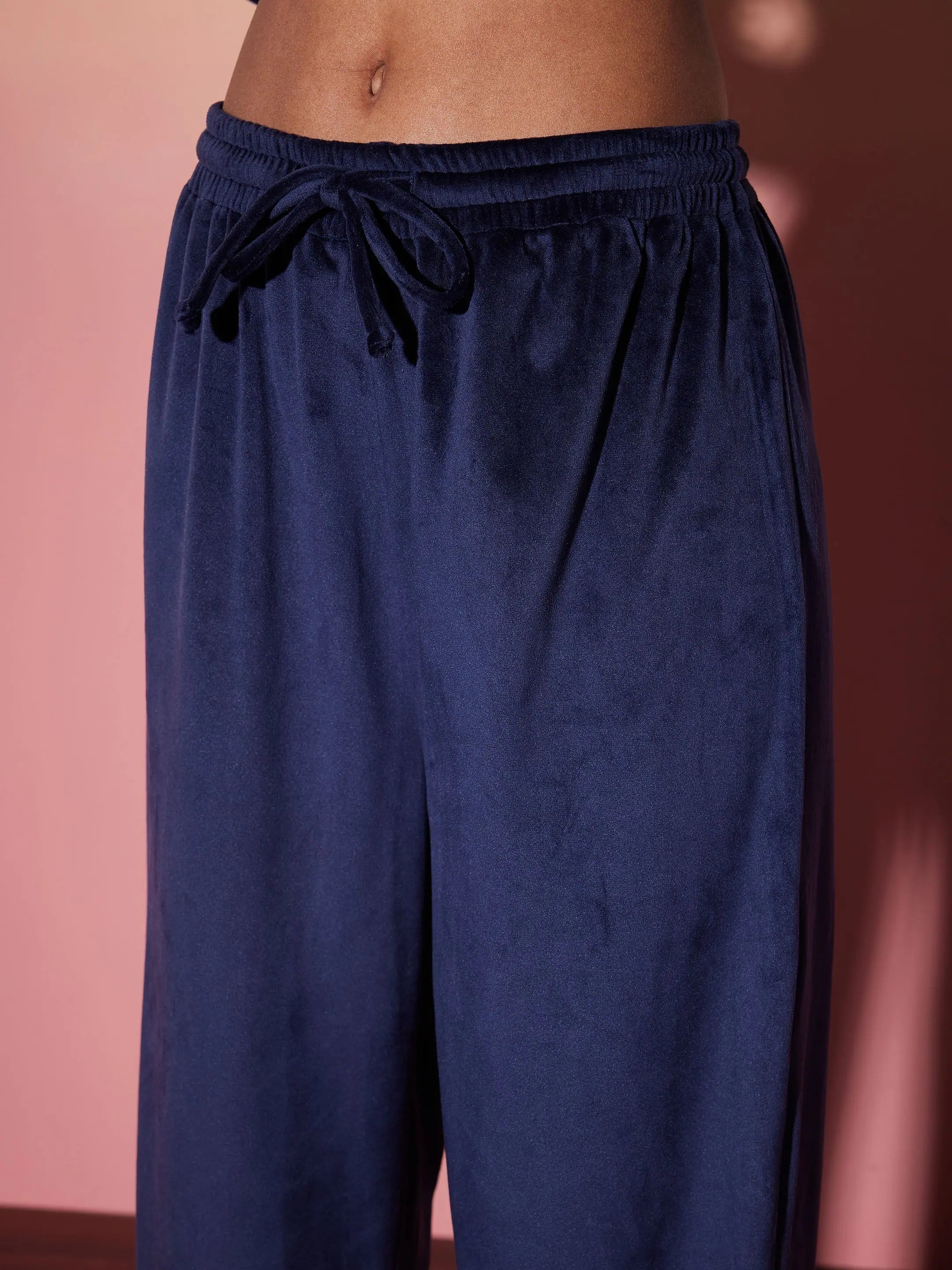 Navy Velour Sweatshirt & Track Pants | Women's Western Clothing