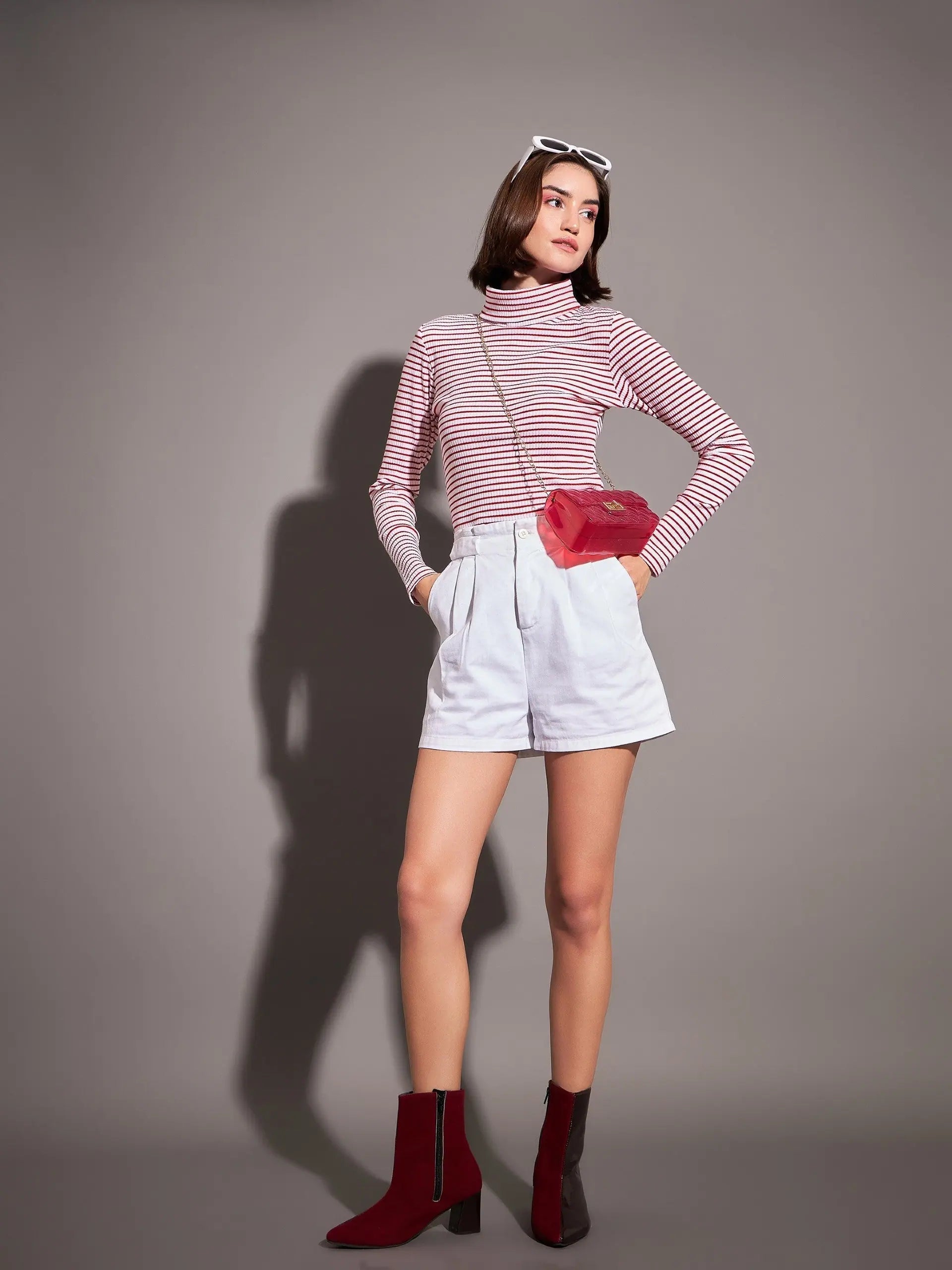 Red & White Striped Rib Top | Women's Western Wear