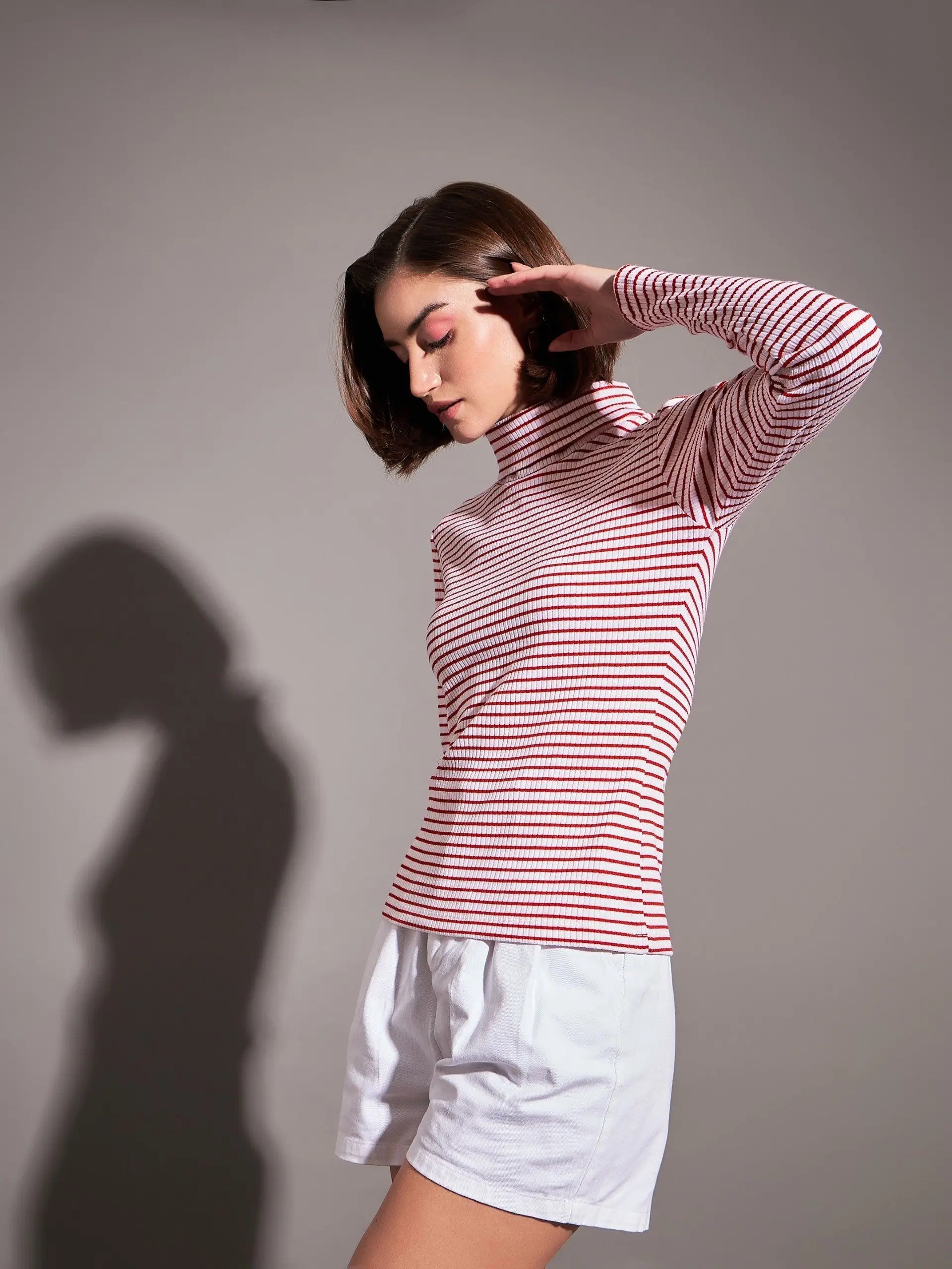 Red & White Striped Rib Top | Women's Western Wear