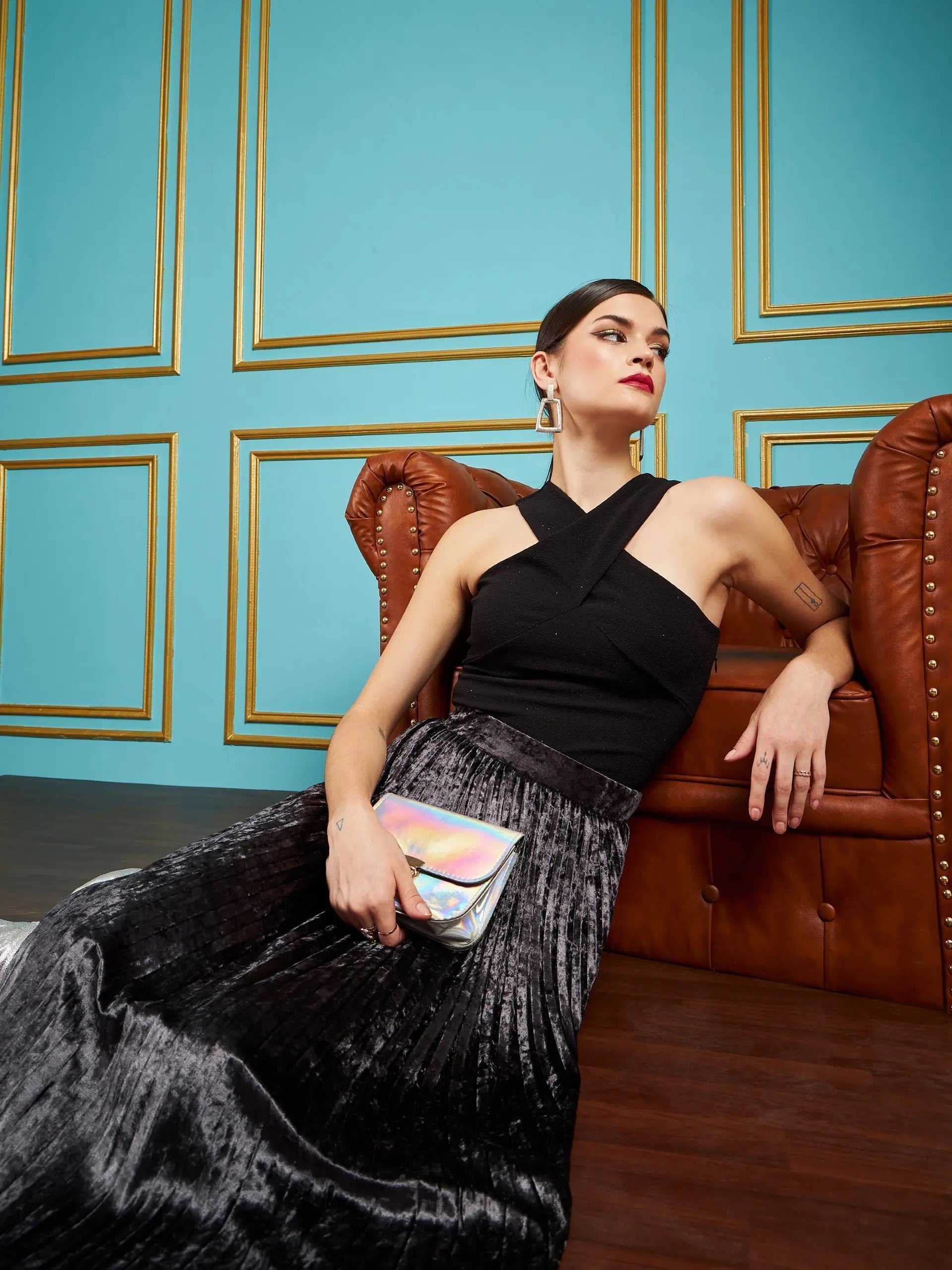 Black Halter Neck Top - Stylish Women's Western Wear Outfits