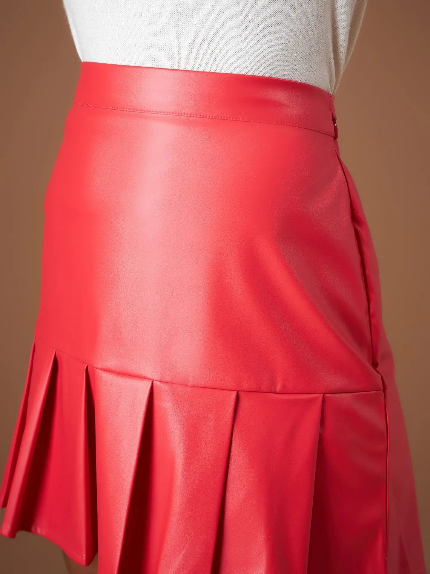 Red PU Mini Skirt - Stylish Women's Western Clothing Online