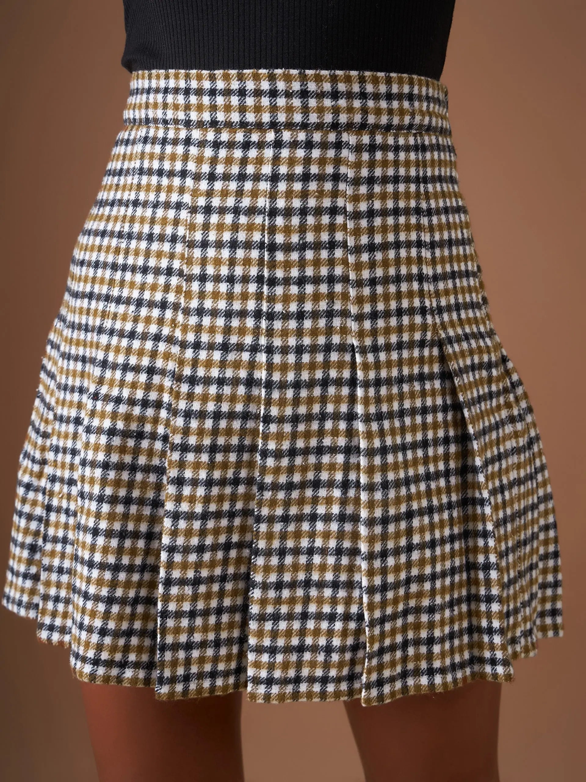 Brown Flannel Mini Skirt - Women's Western Wear Collection