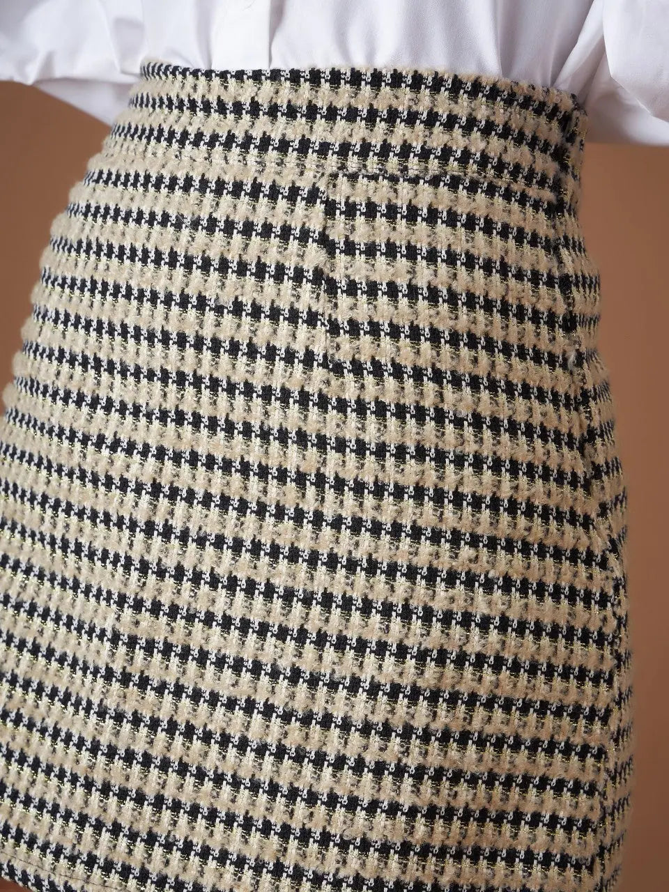 Off-White Check Tweed Mini Skirt | Women's Western Wear