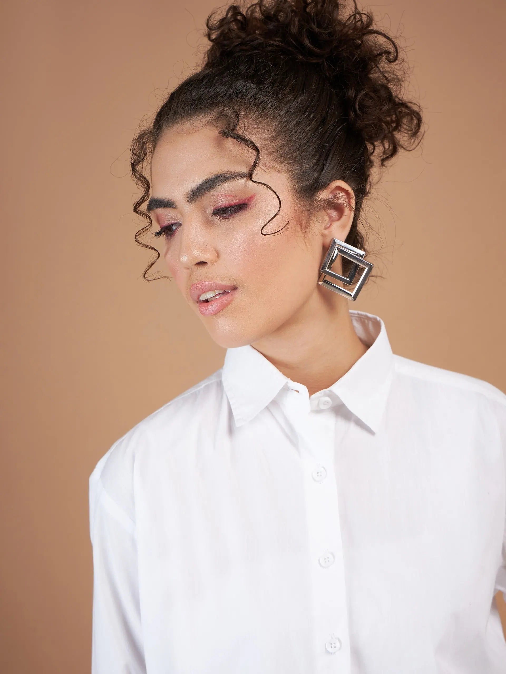 White Cotton Poplin Shirt | Women's Relaxed Fit Top