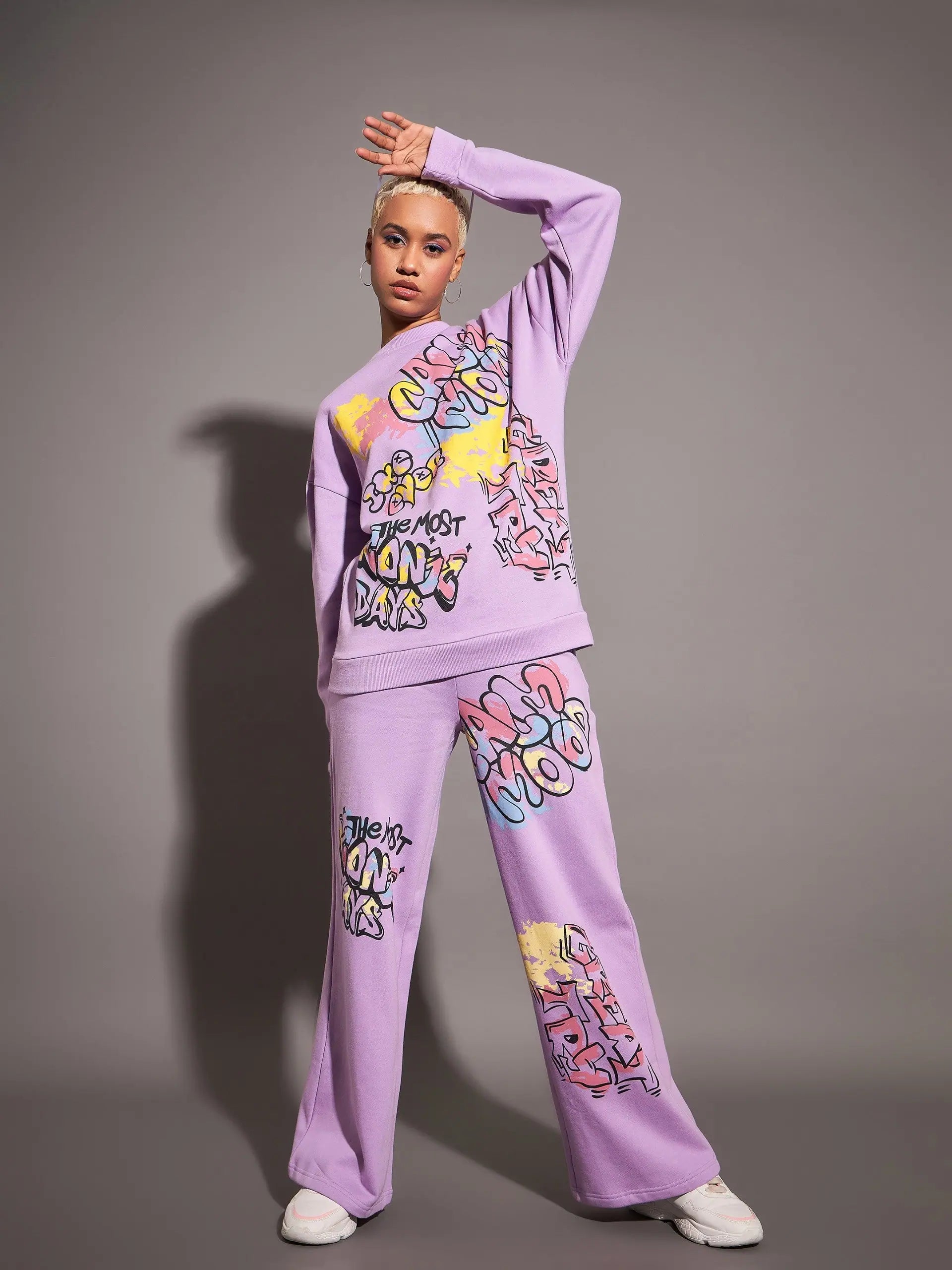 Lavender Fleece Track Pants - Women's Gym Clothes & Activewear