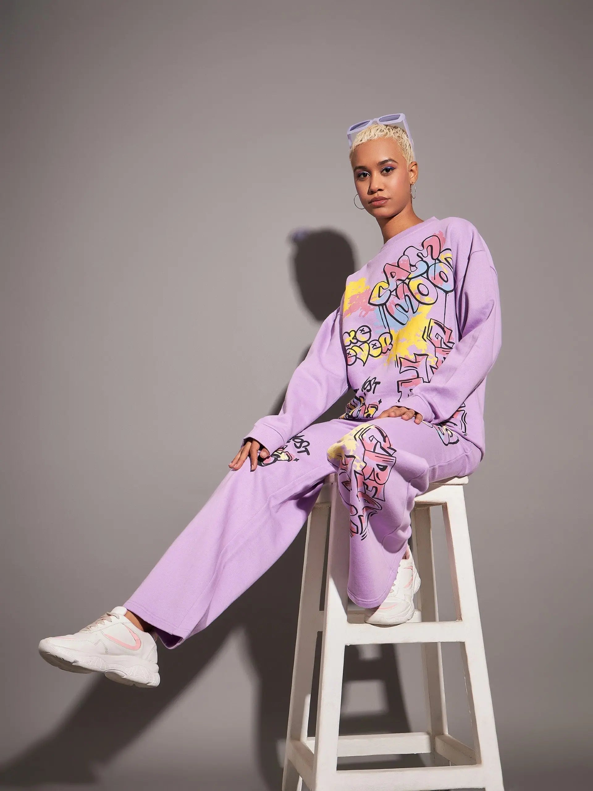 Lavender Fleece Track Pants - Women's Gym Clothes & Activewear