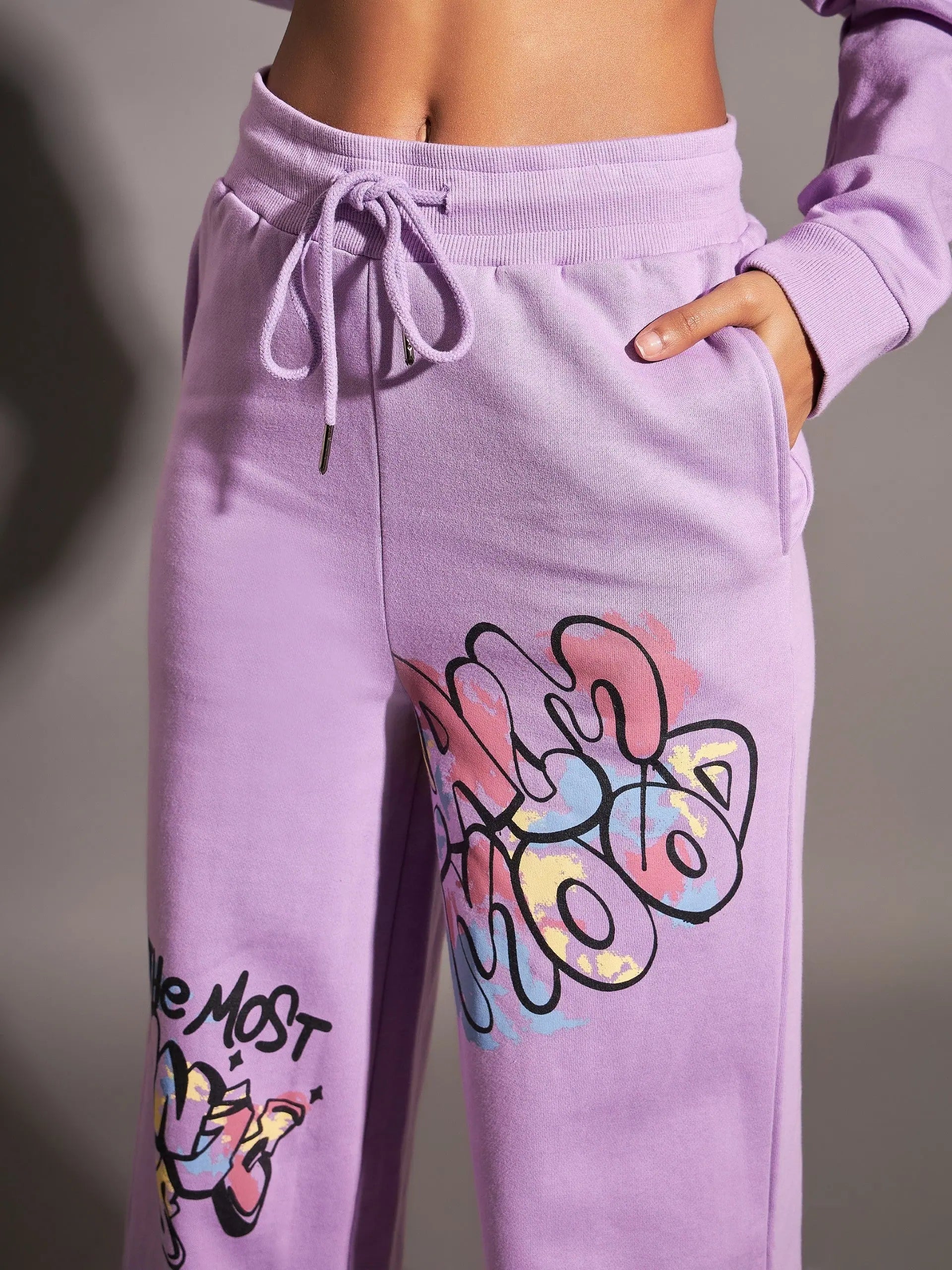 Lavender Fleece Track Pants - Women's Gym Clothes & Activewear