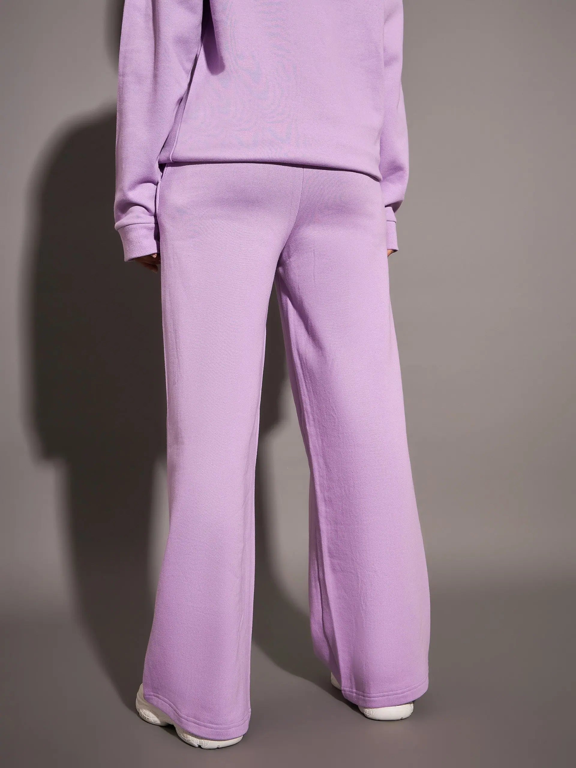 Lavender Fleece Track Pants - Women's Gym Clothes & Activewear