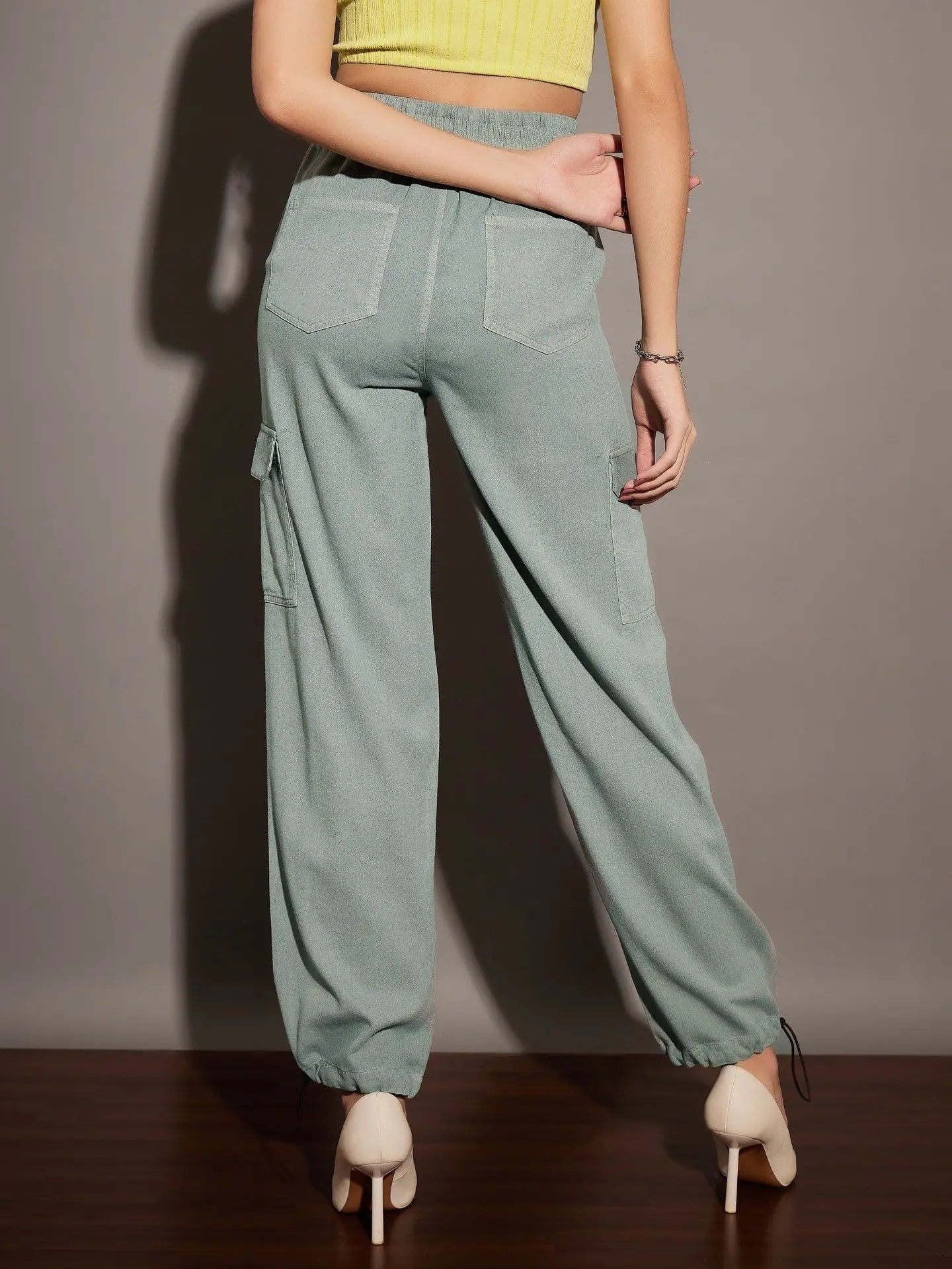 Grey Twill Cargo Pants - Women's Western Wear & Outfits
