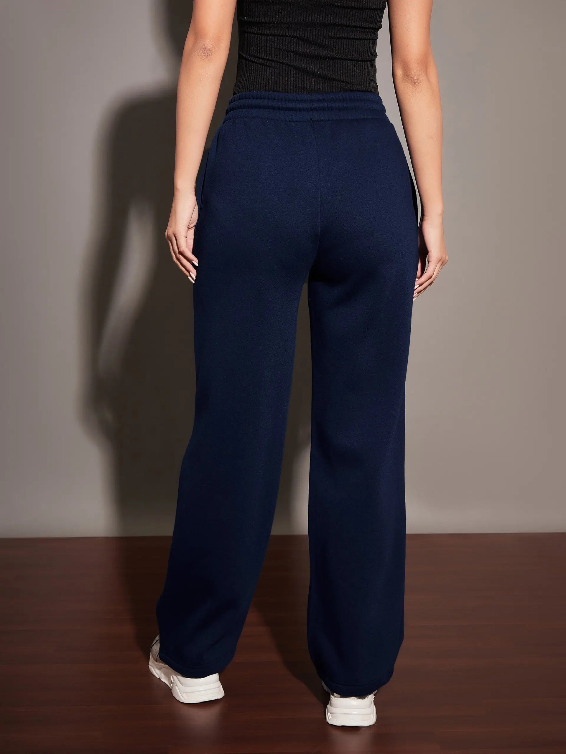 Wholesale Women Navy Fleece Track Pants