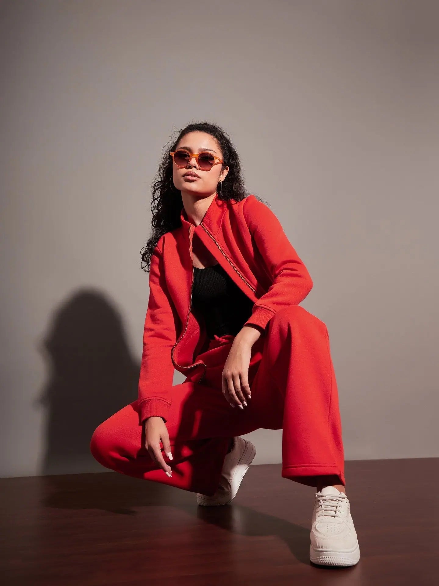 Wholesale Women Red Fleece Track Pants