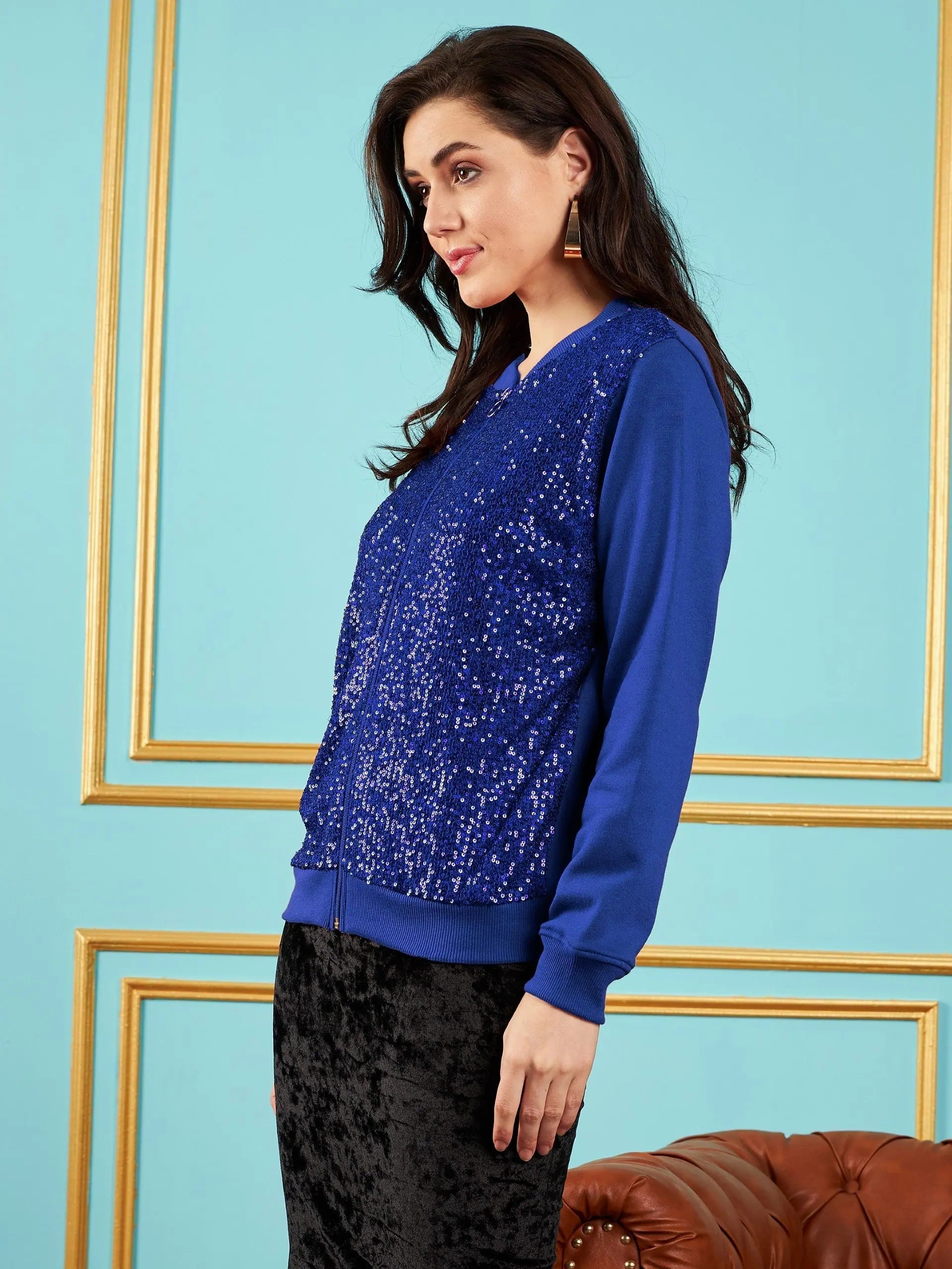 Blue Embellished Jacket | Women's Fashion Jackets