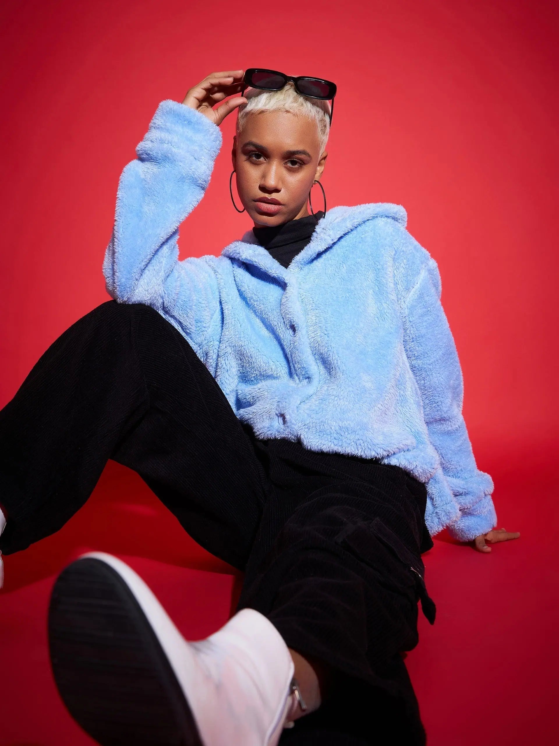 Blue Solid Women's Jacket | Trendy Women's Outerwear Coat