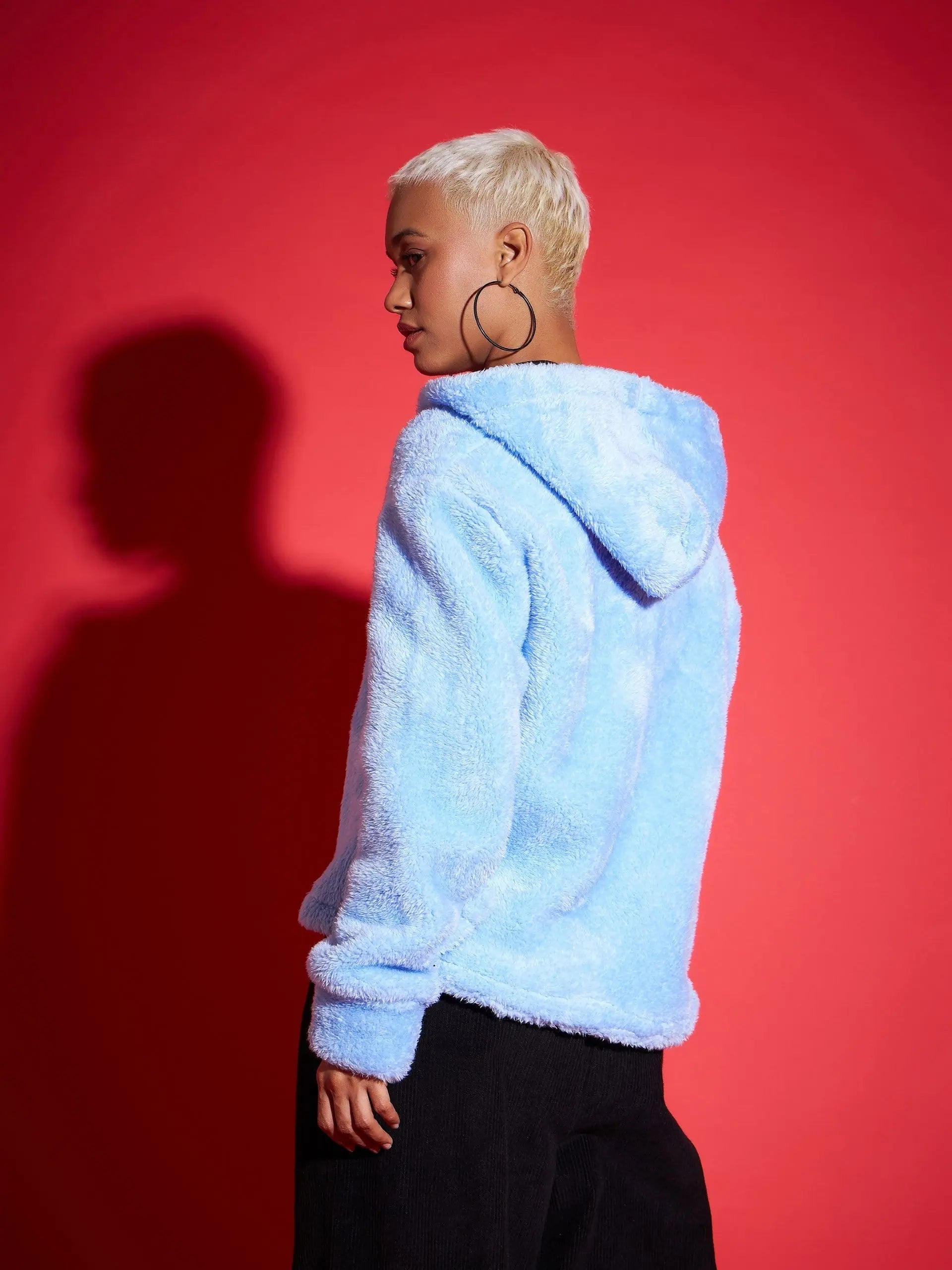 Blue Solid Women's Jacket | Trendy Women's Outerwear Coat