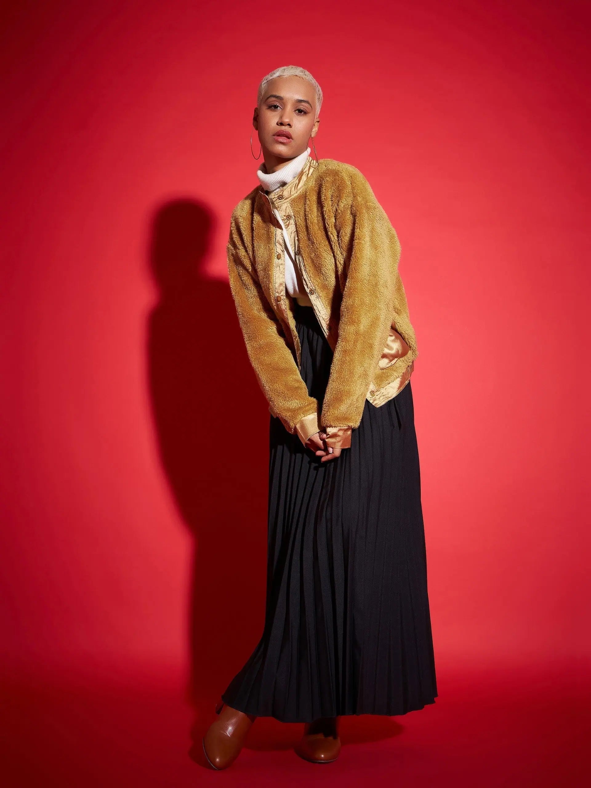 Brown Women's Fashion Jackets | Solid Cotton Winter Outerwear