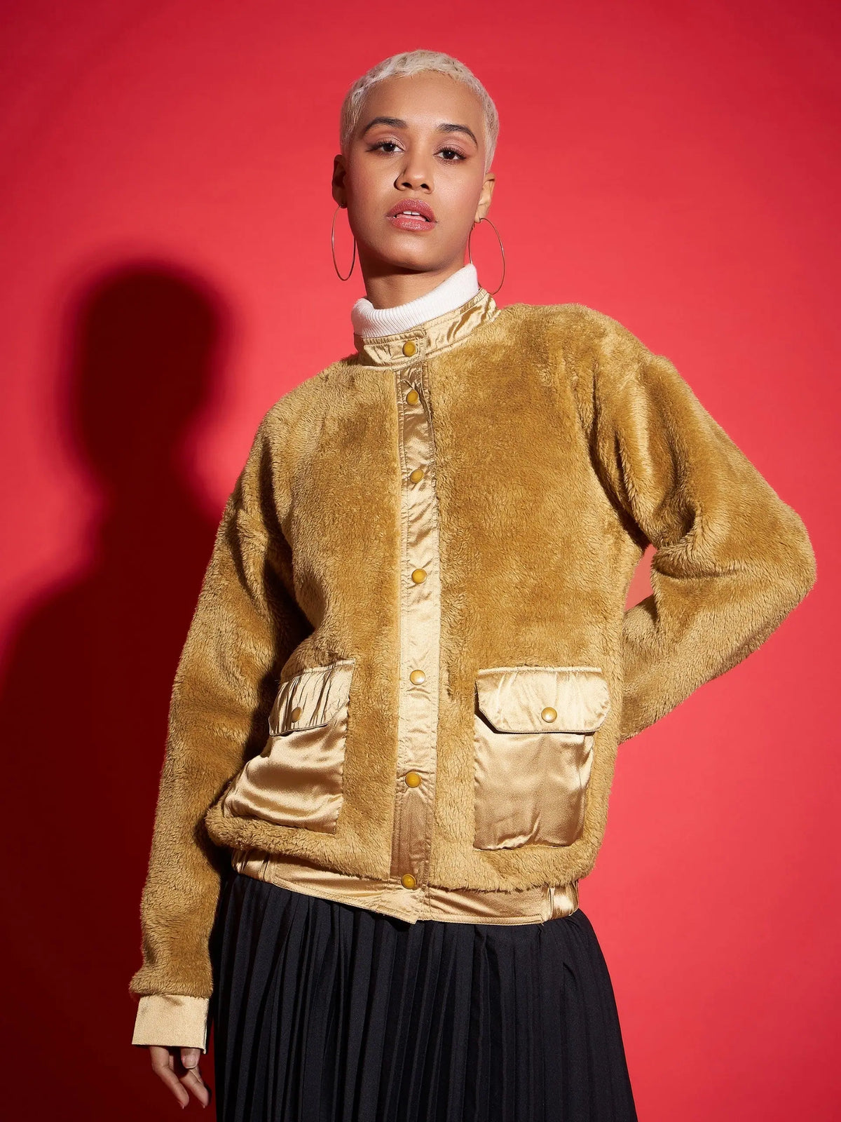 Women Solid Standard Brown Full Sleeve Jacket