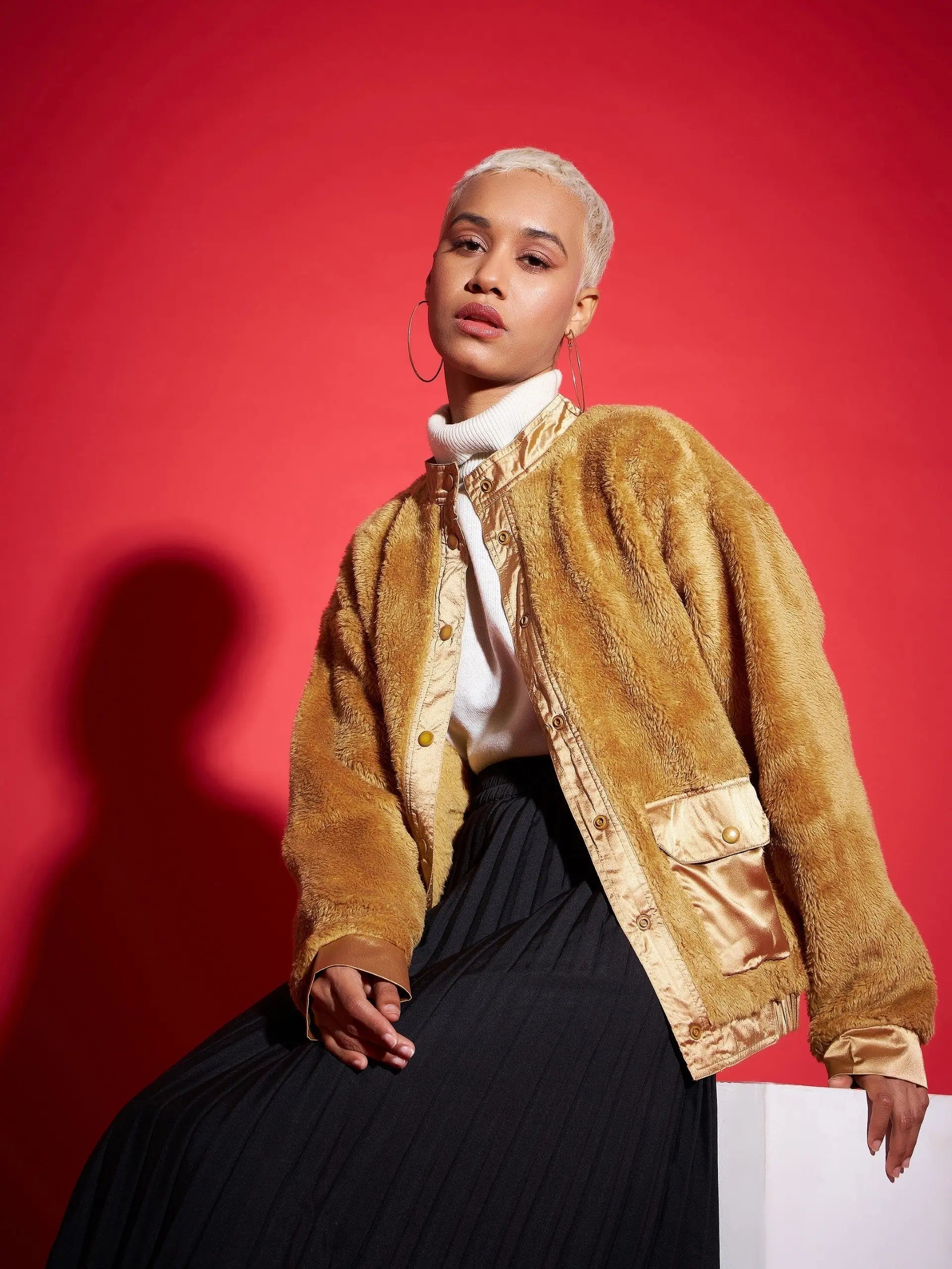 Brown Women's Fashion Jackets | Solid Cotton Winter Outerwear