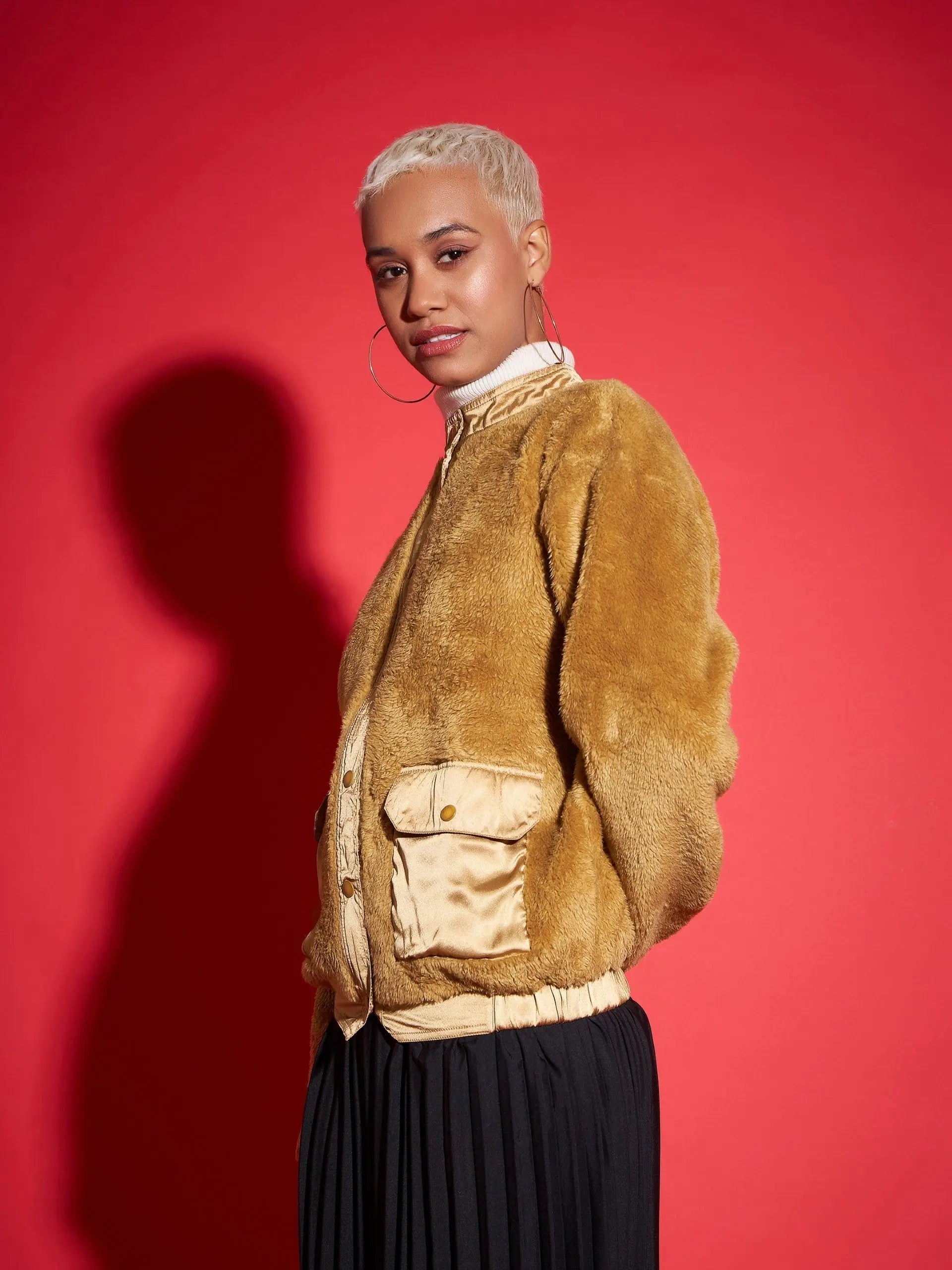 Brown Women's Fashion Jackets | Solid Cotton Winter Outerwear