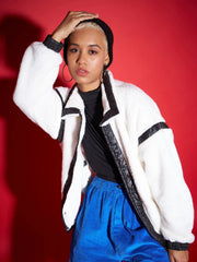 Women Solid Standard White Full Sleeve Jacket