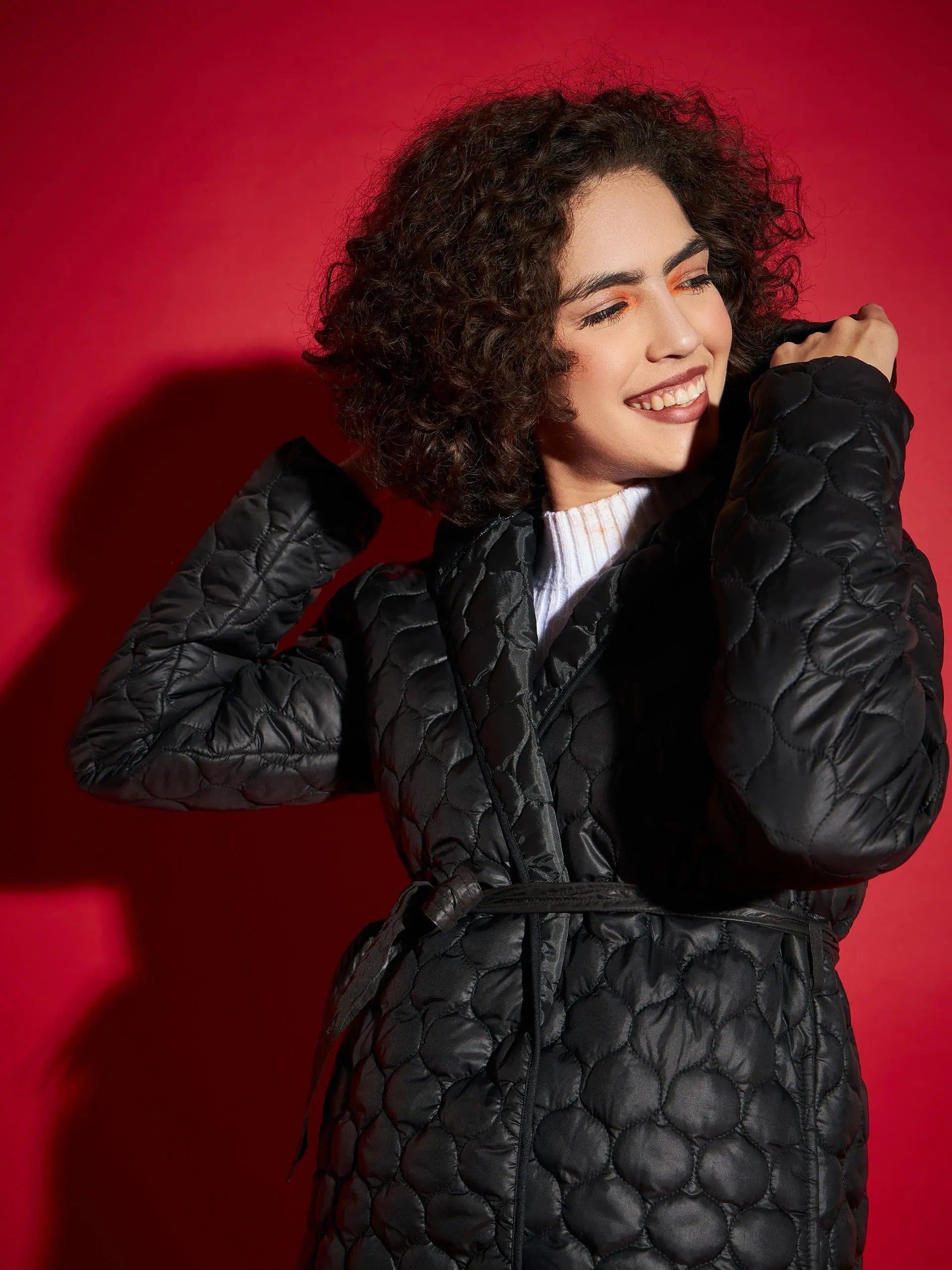 Black Longline Puffer Jacket | Women's Winter Coats