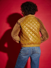 Women Solid Standard Mustard Full Sleeve Jacket