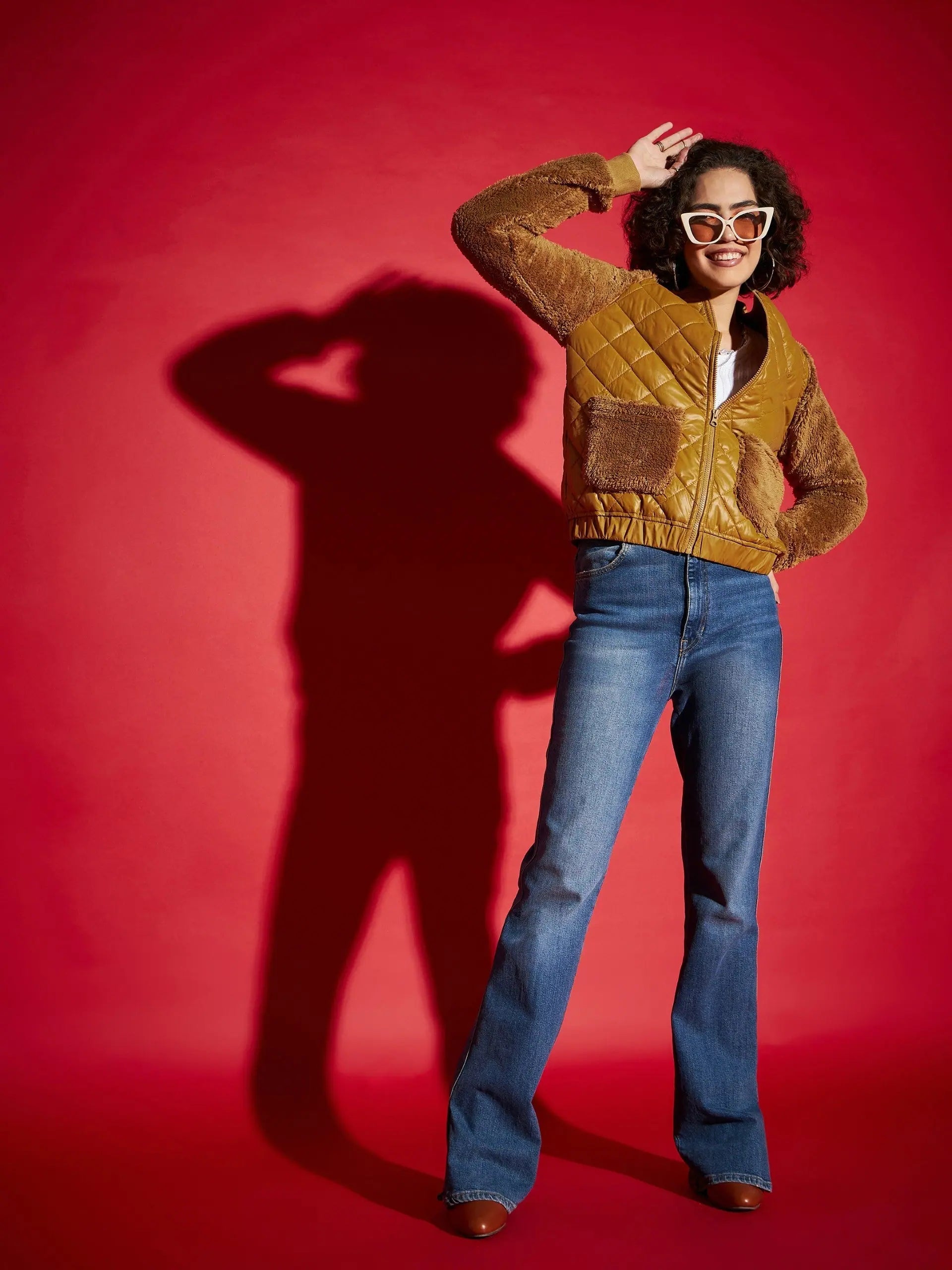 Mustard Faux Fur Jacket | Women's Fashion Outerwear