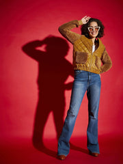 Women Solid Standard Mustard Full Sleeve Jacket